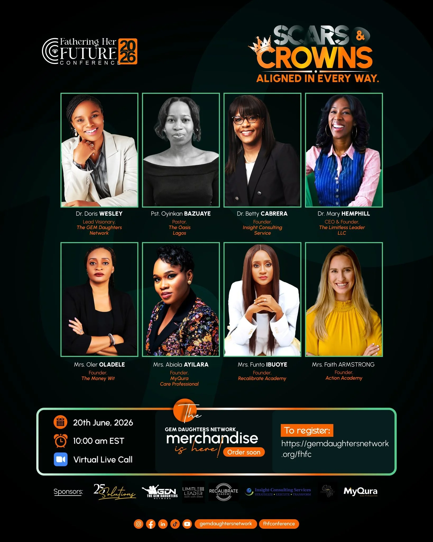 ✨ The voices are gathering. The conversations are aligning. The stage is set.

Meet some of the incredible speakers joining us at FHFC 2026 as we explore this year's powerful theme:

👑 SCARS &amp; CROWNS: Aligned in Every Way

From leadership and pe