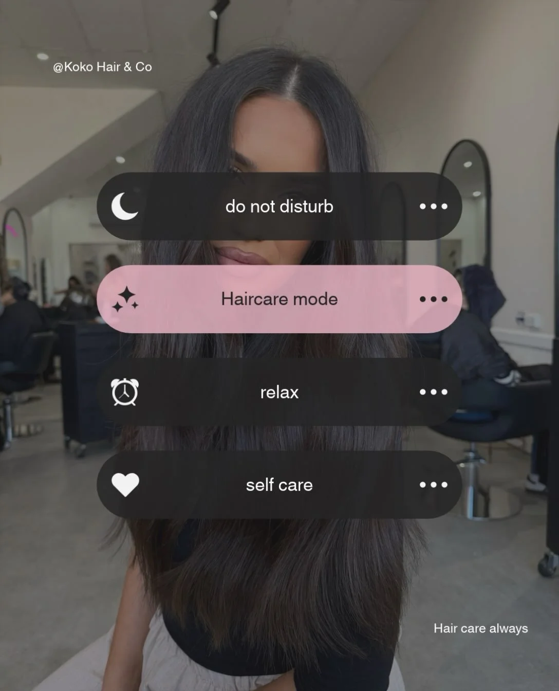 Do Not Disturb: Haircare Mode Activated 🎀✨

A little self-care, a little relaxation and a whole lot of gorgeous hair, your reminder to book your hair appointment in ✨🫶🏼

Your hair deserves its own kind of luxury. Switch off, unwind and let us take