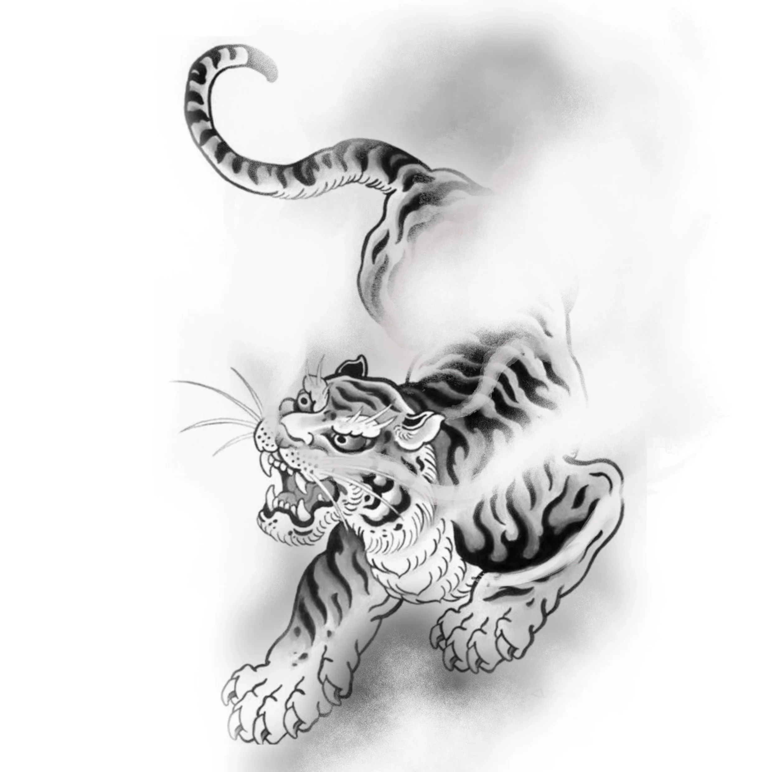 A stylized tattoo design depicting a floating water lily with green leaves on a body of water, a lit candle, and incense sticks in front of a dark circle with stars, a full moon, and a glowing halo in the background.