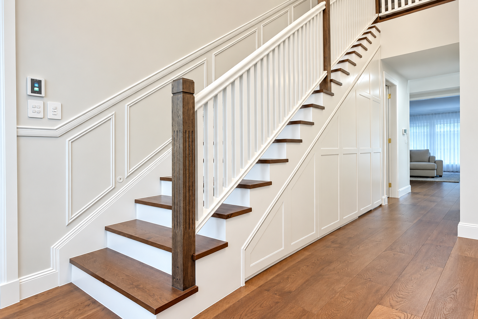 East Hills Shaker-Style Under-Stairs Cabinetry