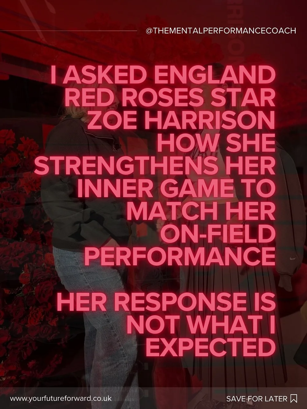 Most professional athletes have a pre-game ritual.
@zoeharrison123 doesn&rsquo;t.

When I asked her how she keeps her inner game as strong as her game play, her answer caught me off guard, because it was the exact opposite of what most people expect.