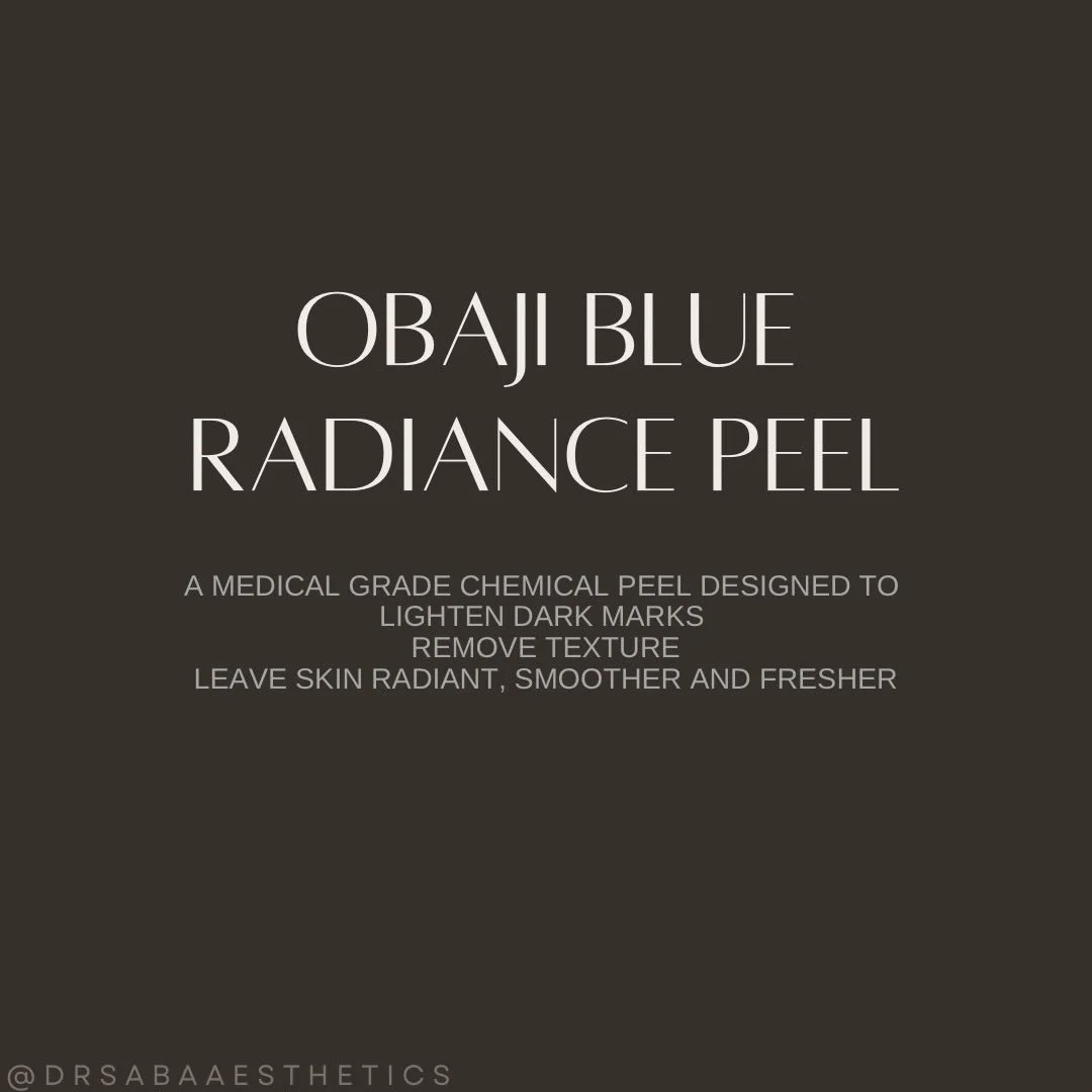 A Spring reset for skin lovers 🌺
Introducing world renowned medical grade skin care with our Obaji blue radiance chemical peel! 👩🏻&zwj;⚕️ 
A blend of salicylic acid, glycolic and lactic acids to reveal the radiance within ✨

📲 link in bio for boo