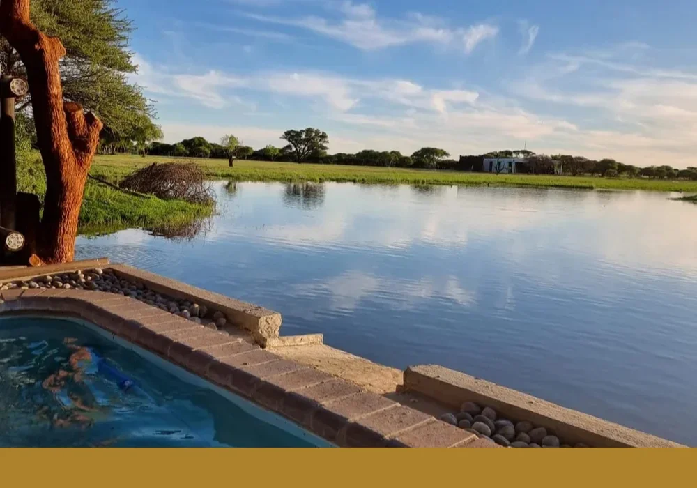 Pool looking over Berendina Wildsplaas waterhole in North West South Africa