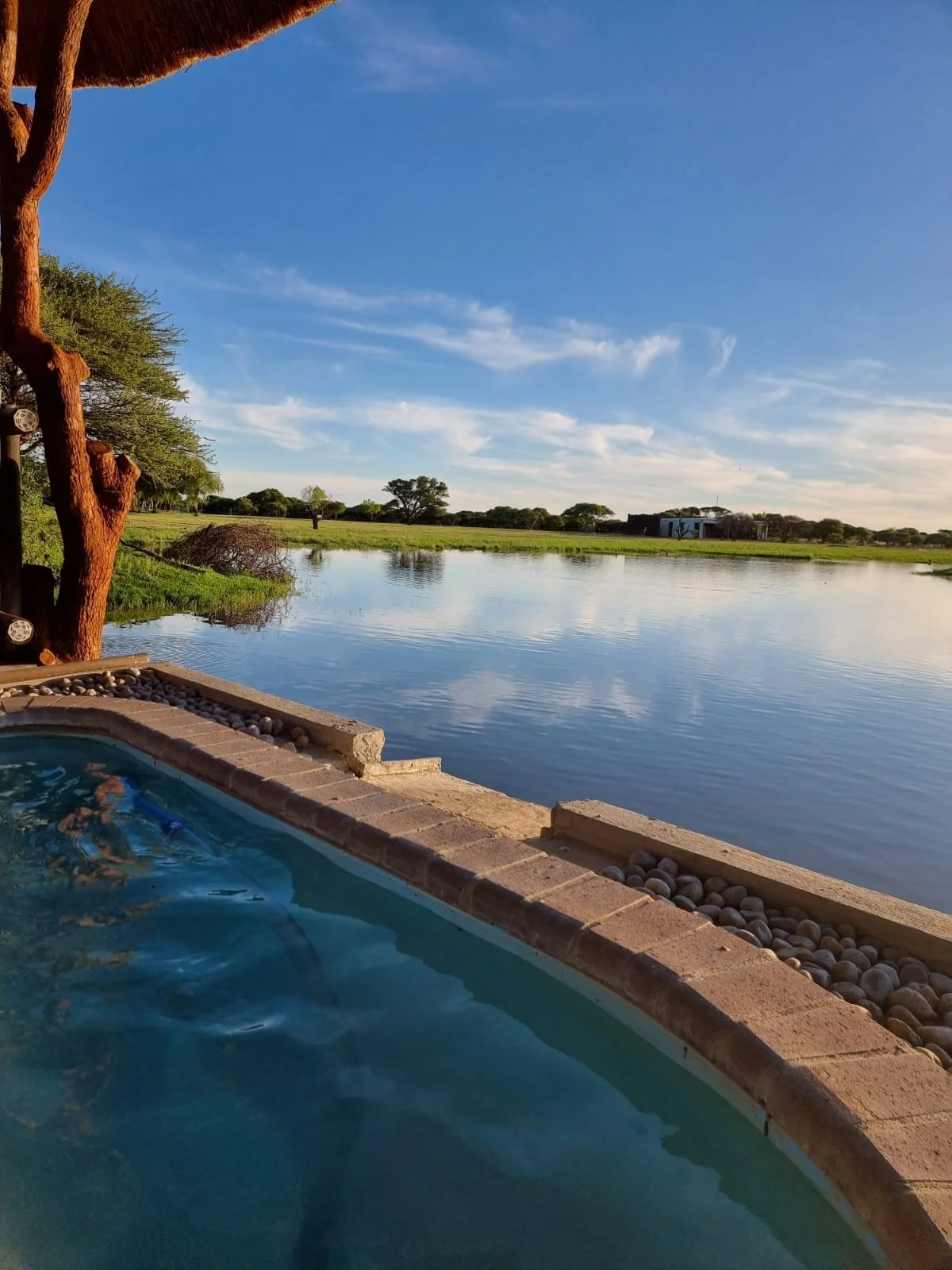 Pool looking over Berendina Wildsplaas waterhole in North West South Africa