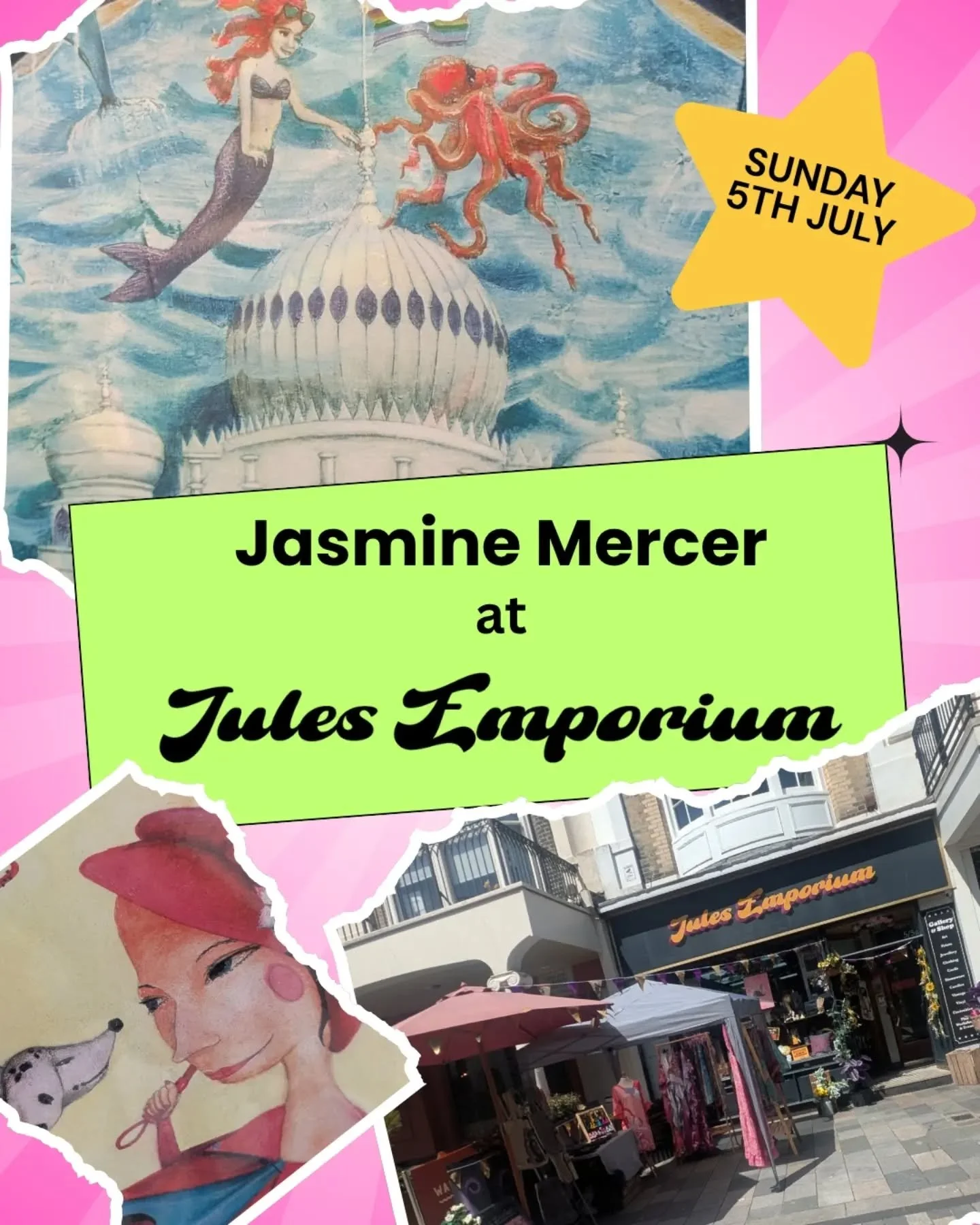 We are excited to announce for the 5th of July, the brilliant @jasminehonormercer will be taking up residence outside the shop with her artworks, bringing a burst of colour and intrigue to the street! 😍
Be sure to drop by for a chat and a look at al