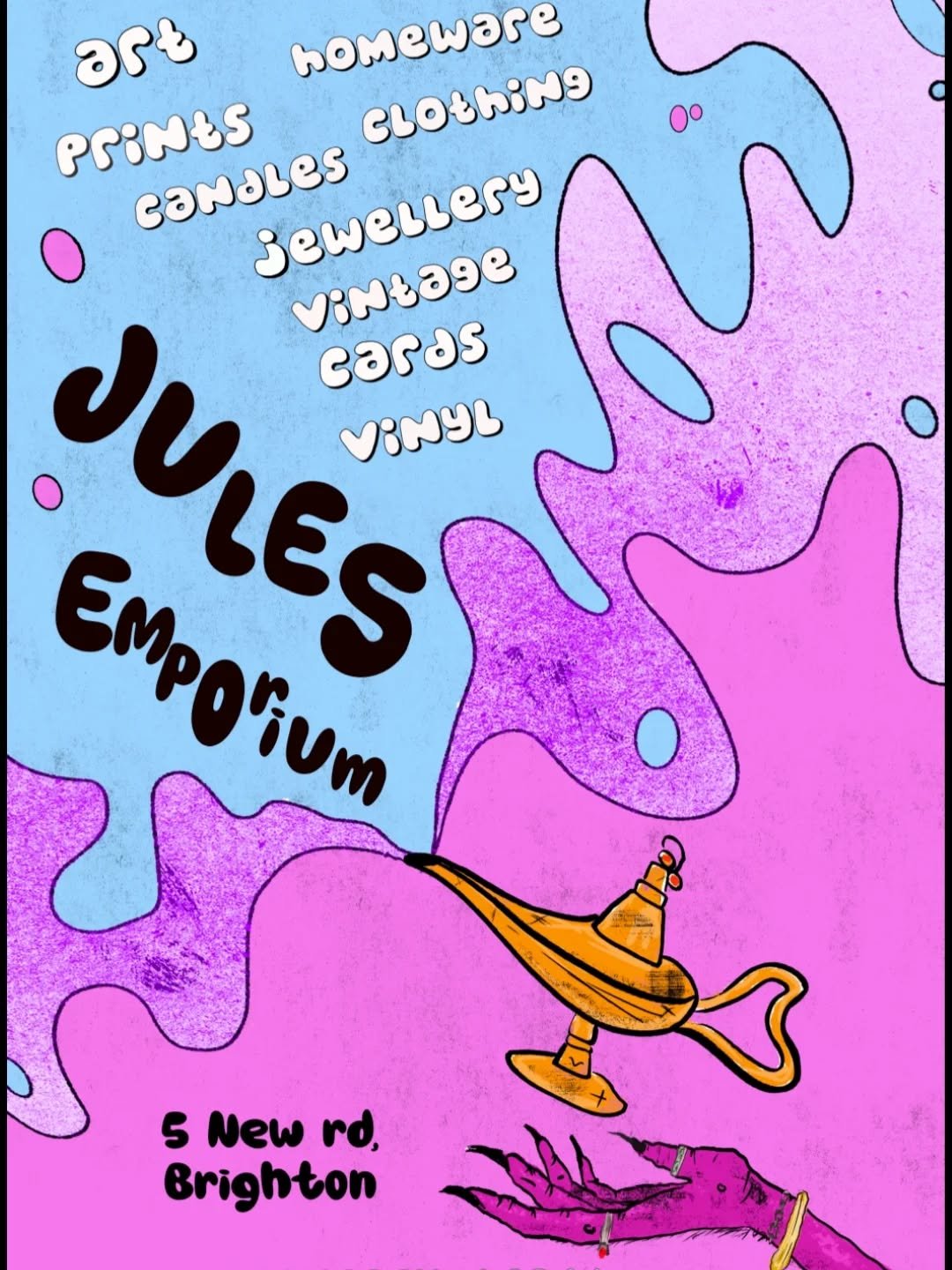 Jules Emporium is one of Brighton's best destinations for art, crafts, gifts, clothing and curiosities. Stocking works from over 50 artists across three rooms. 
Whether you are browsing or shopping for yourself or a special someone, be sure to stop b