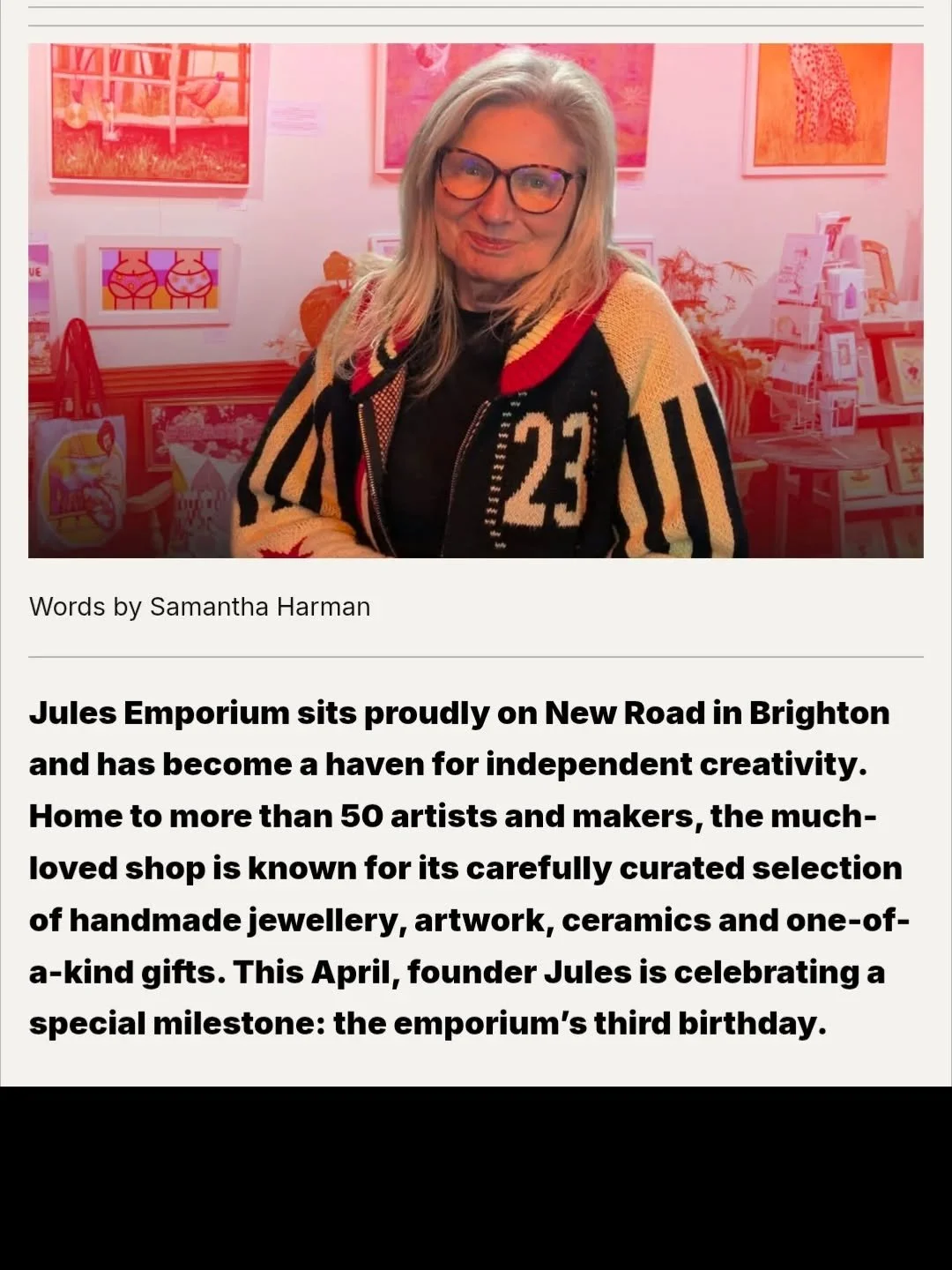 ❤️What a lovely feature for April's issue in @discover_btn 
To read more about what we are up to and what's happening in Brighton this month,👇🏻 follow the link below
 https://discoverbrighton.org/jules-emporium-for-the-eclectic-and-unique/