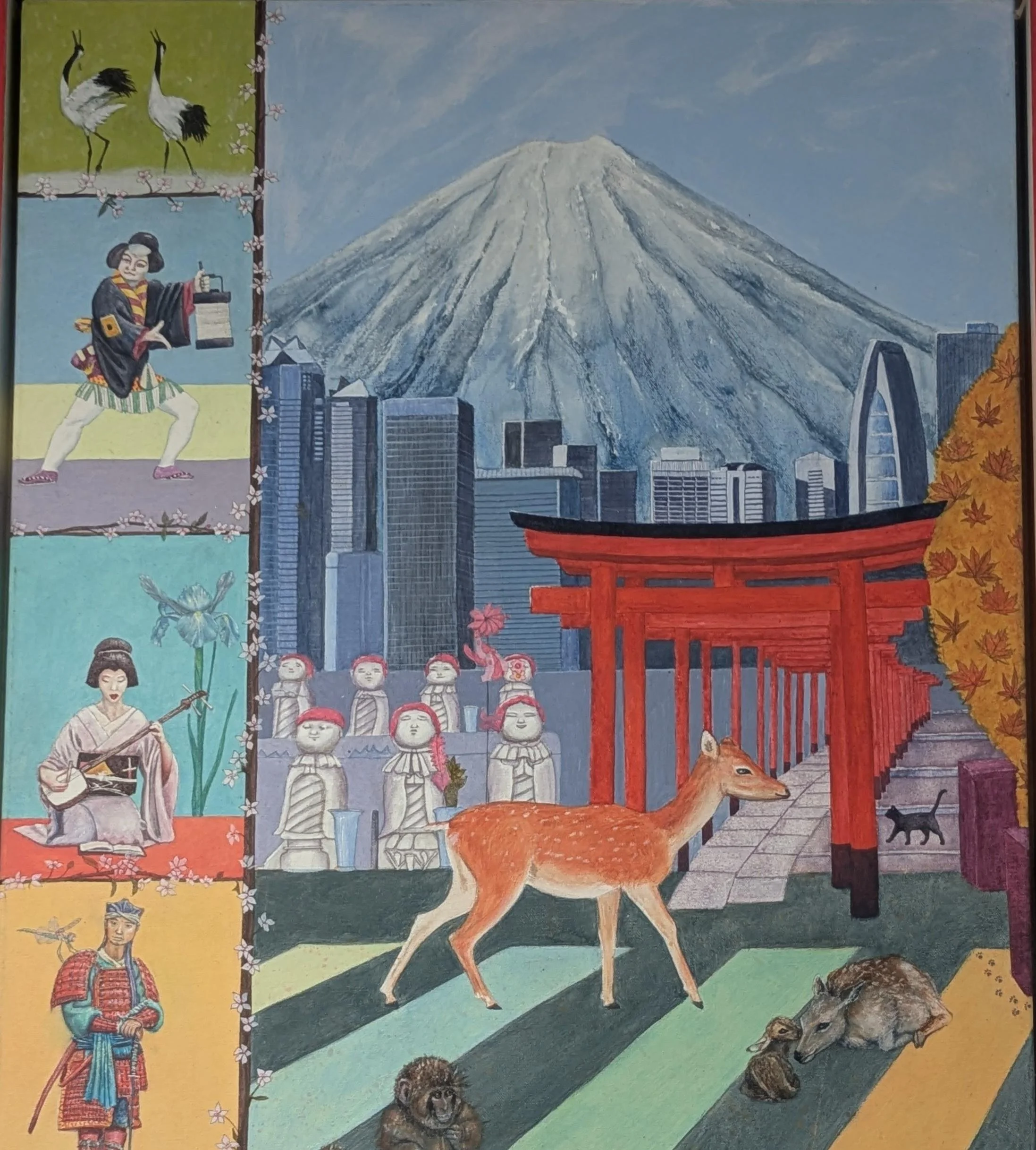 "Japan" framed original acrylic painting by Jasmine Mercer - £500