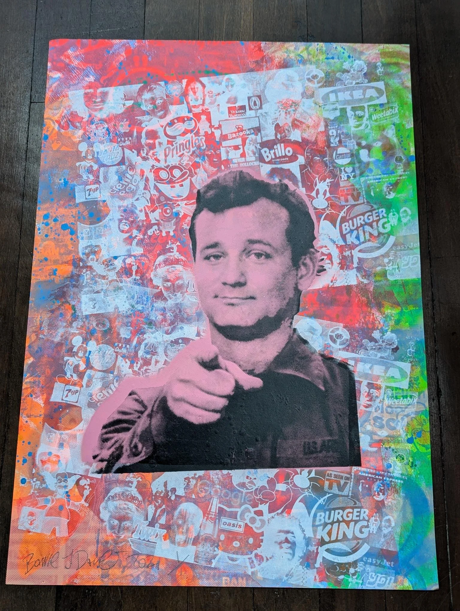 Bill Murray one off screen print by Barrie J Davies - £100 