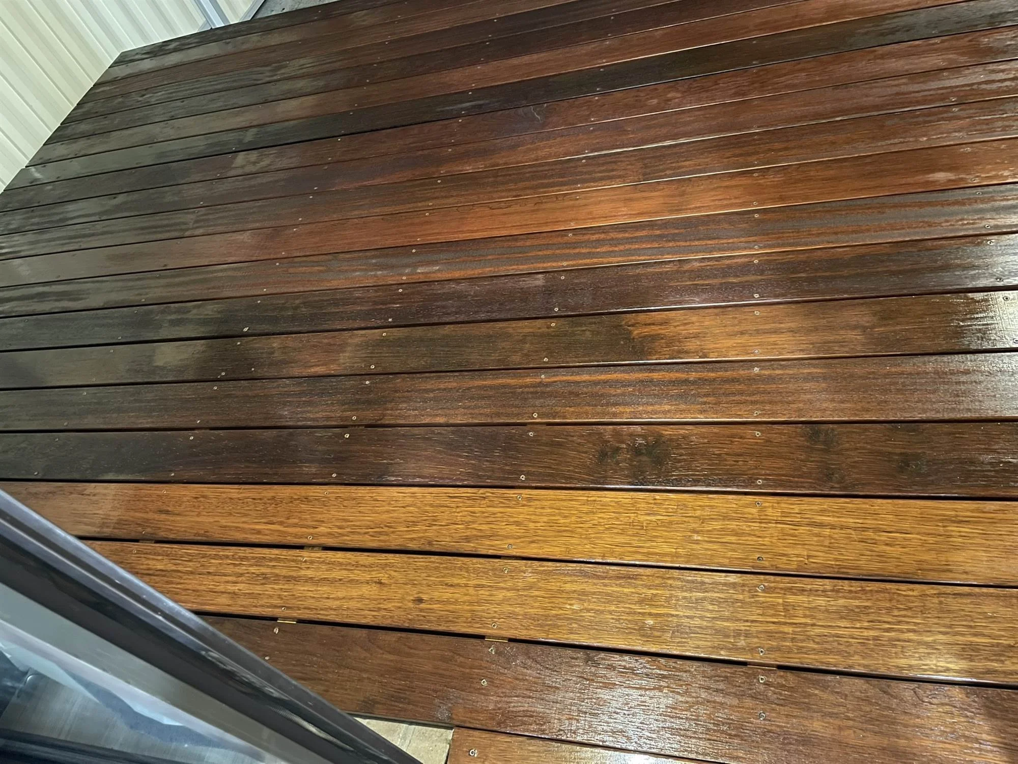 Covered Timber Deck Oiling