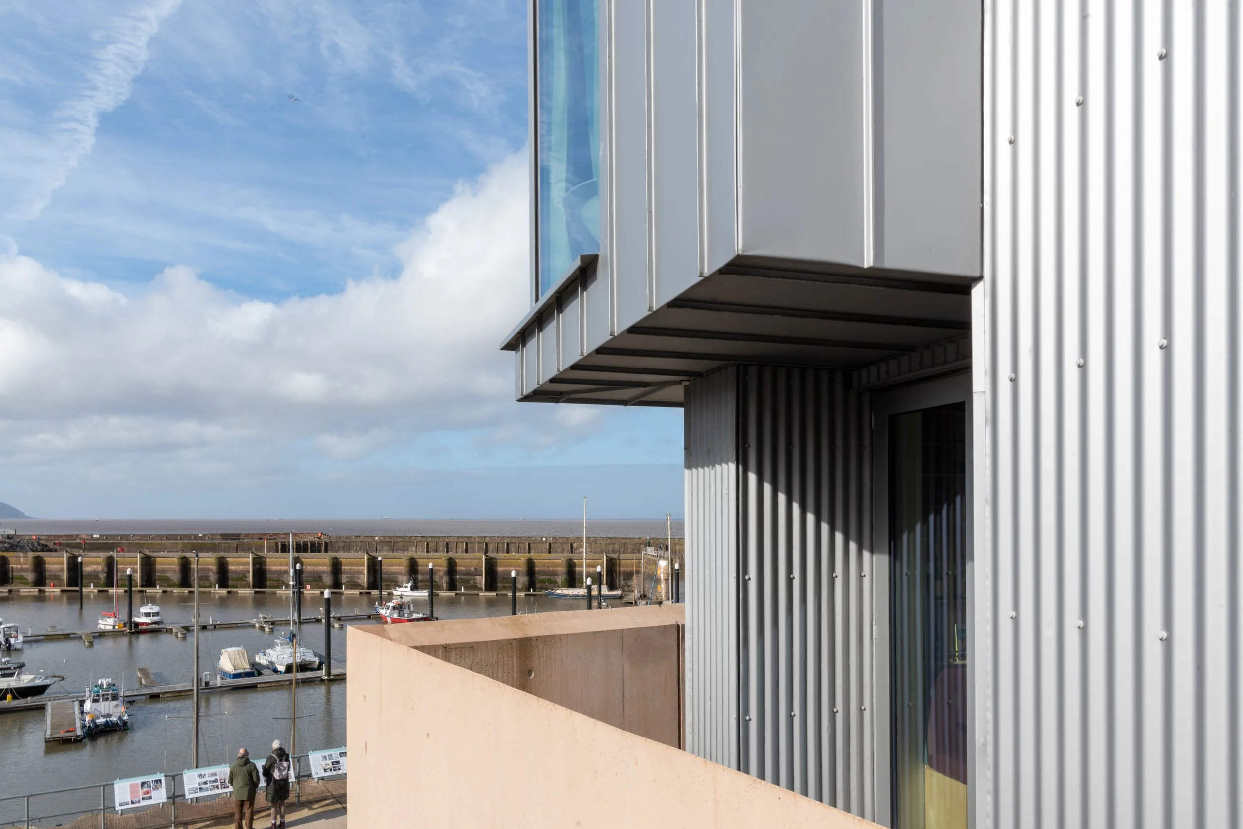 East Quay Watchet harbour-facing façade and balcony detail