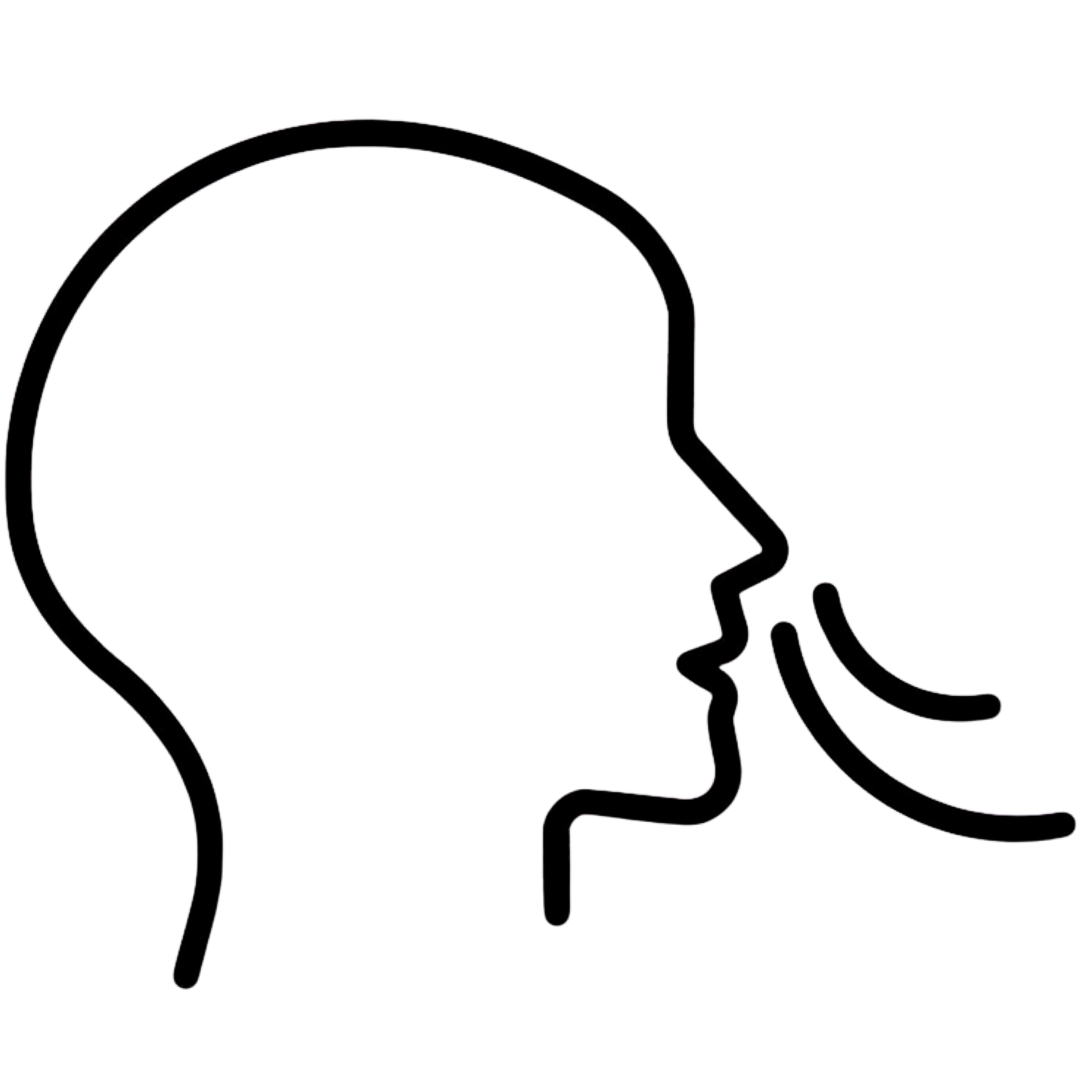 Flowchart with a person, lightbulb, and gear connected by arrows.