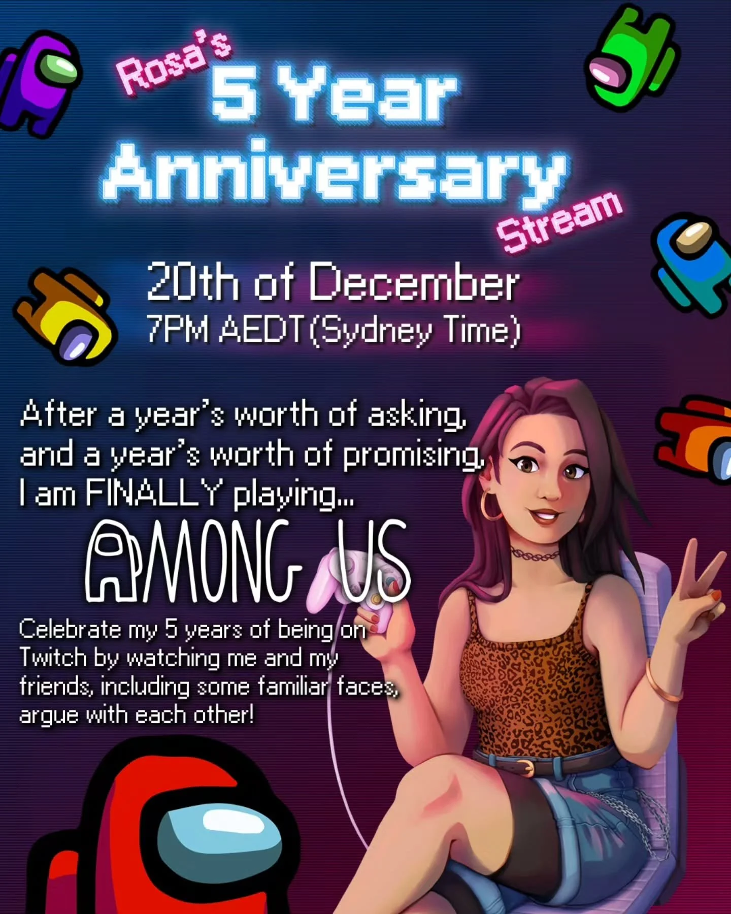 It's been 5 years! Half a decade of streaming on Twitch!

So many things have happened since I started, I've met so many amazing people and gotten to go to so many events.
So to celebrate this half a decade I will be streaming one of the first games 