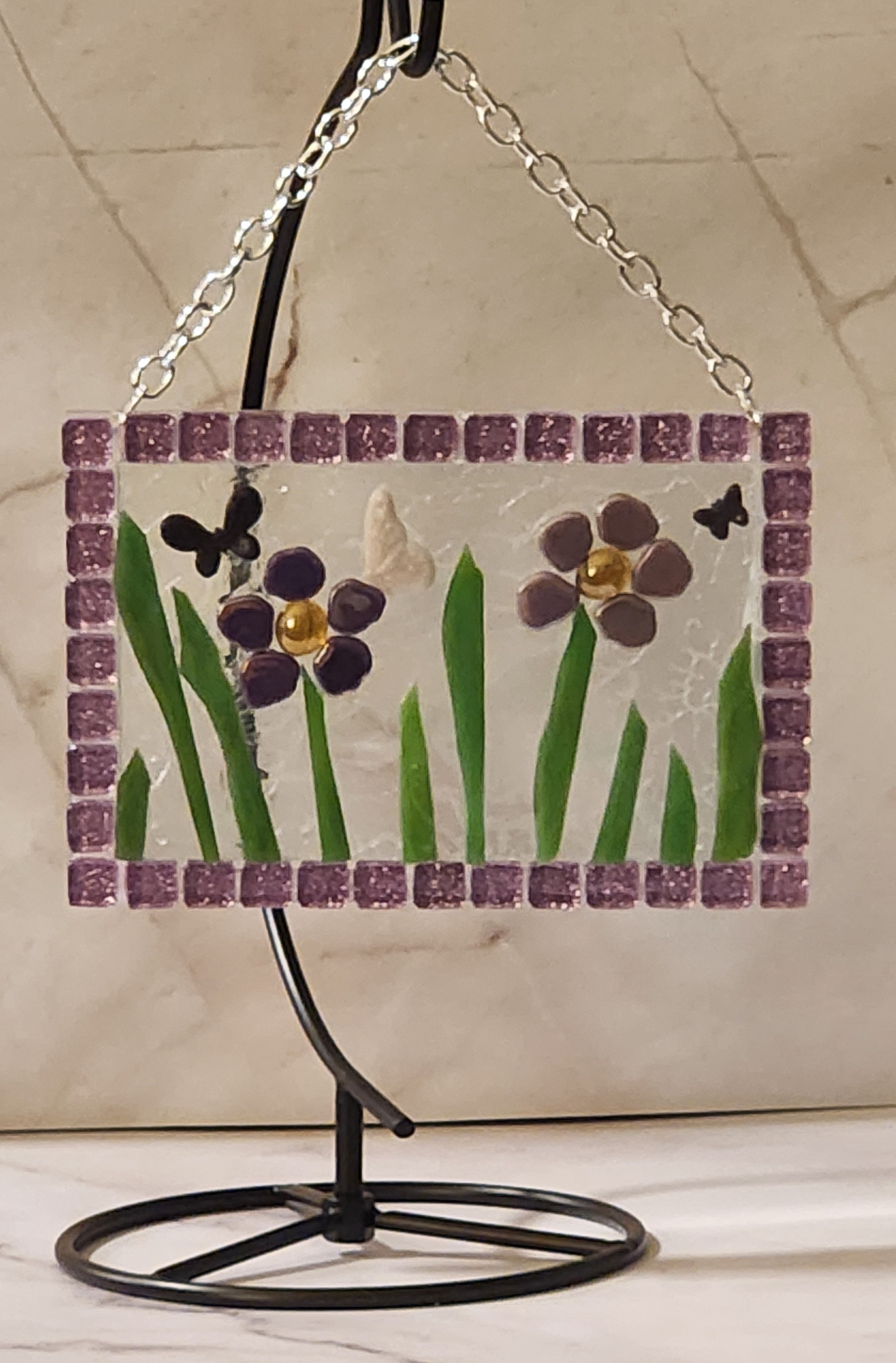 "Purple Blooms" suncatcher