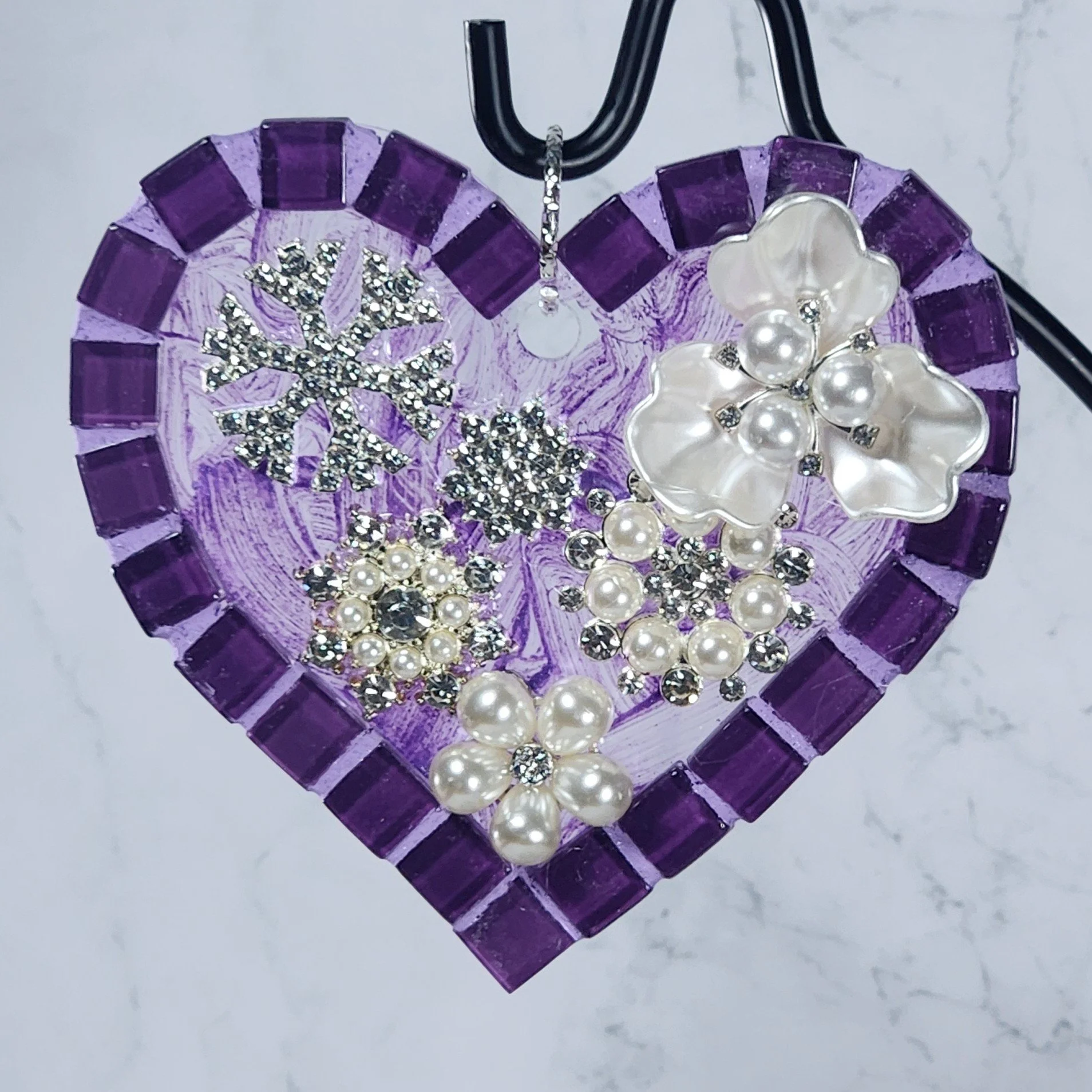 "Luminous Hearts #14" suncatcher