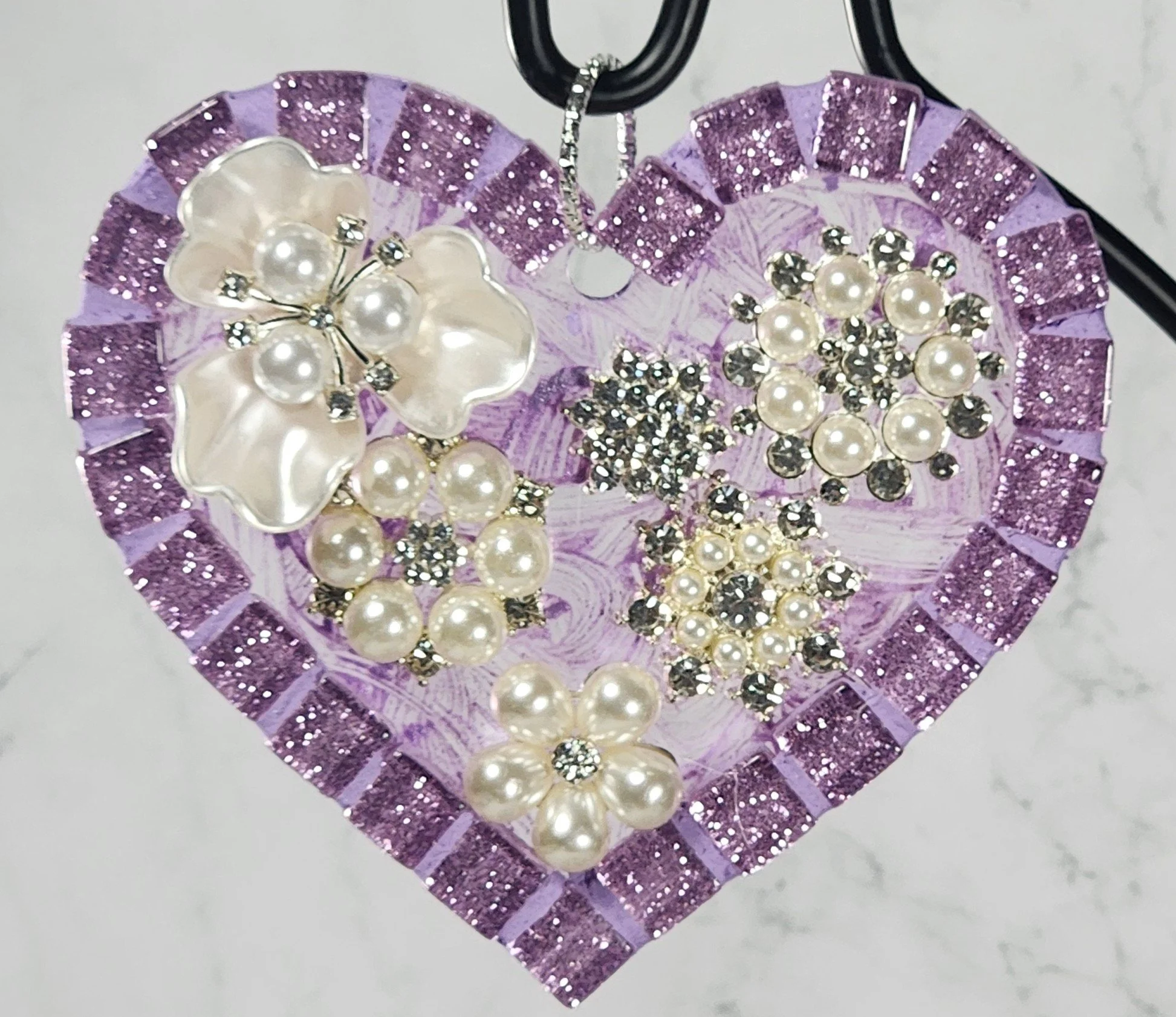"Luminous Hearts #4" suncatcher