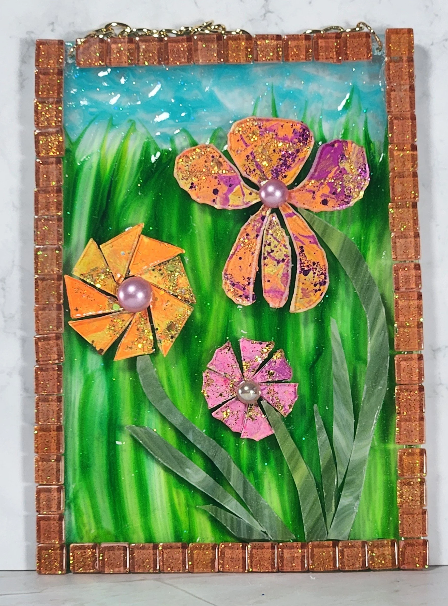 Florals and Fireflies #5 - suncatcher