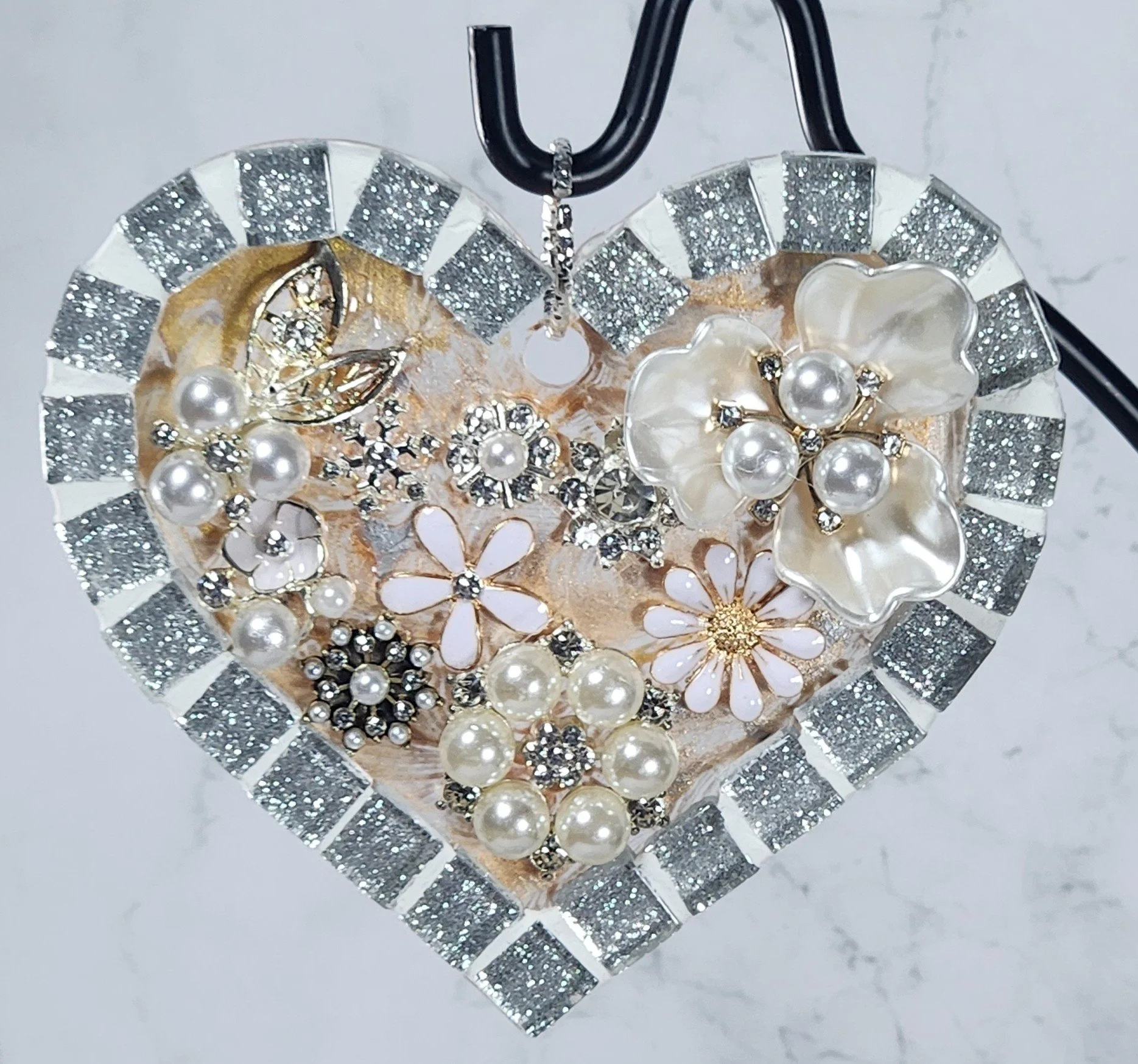 "Luminous Hearts #13" suncatcher