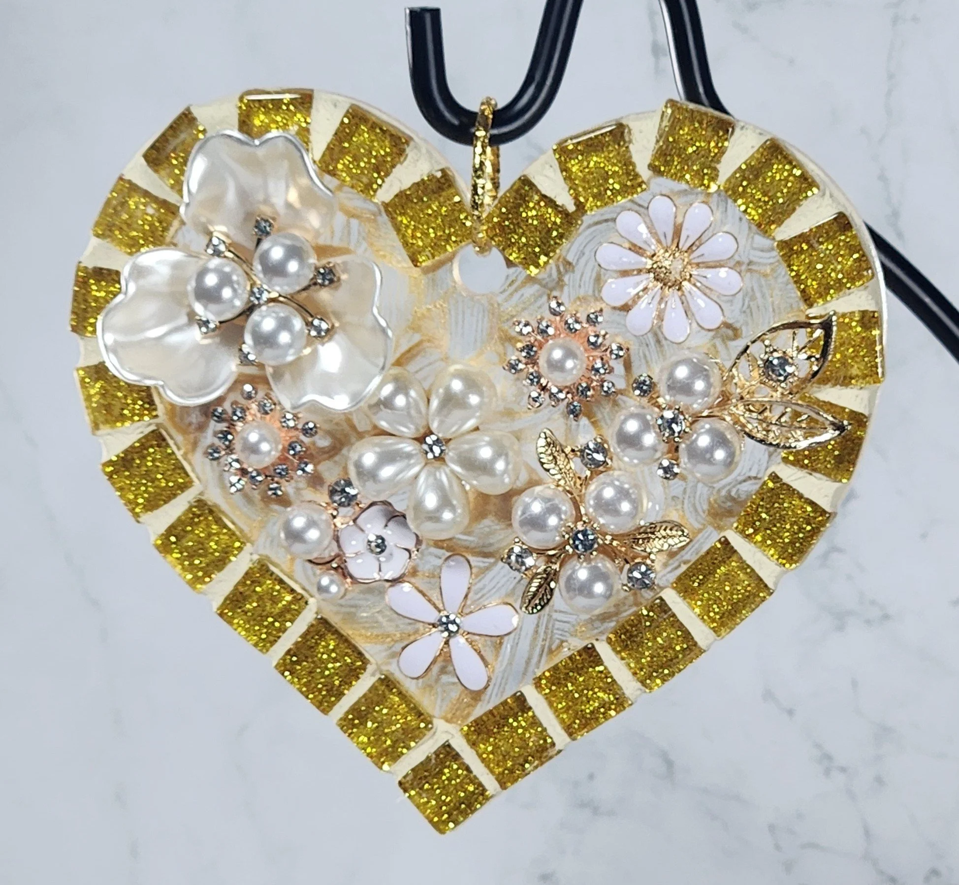 "Luminous Hearts #7" suncatcher