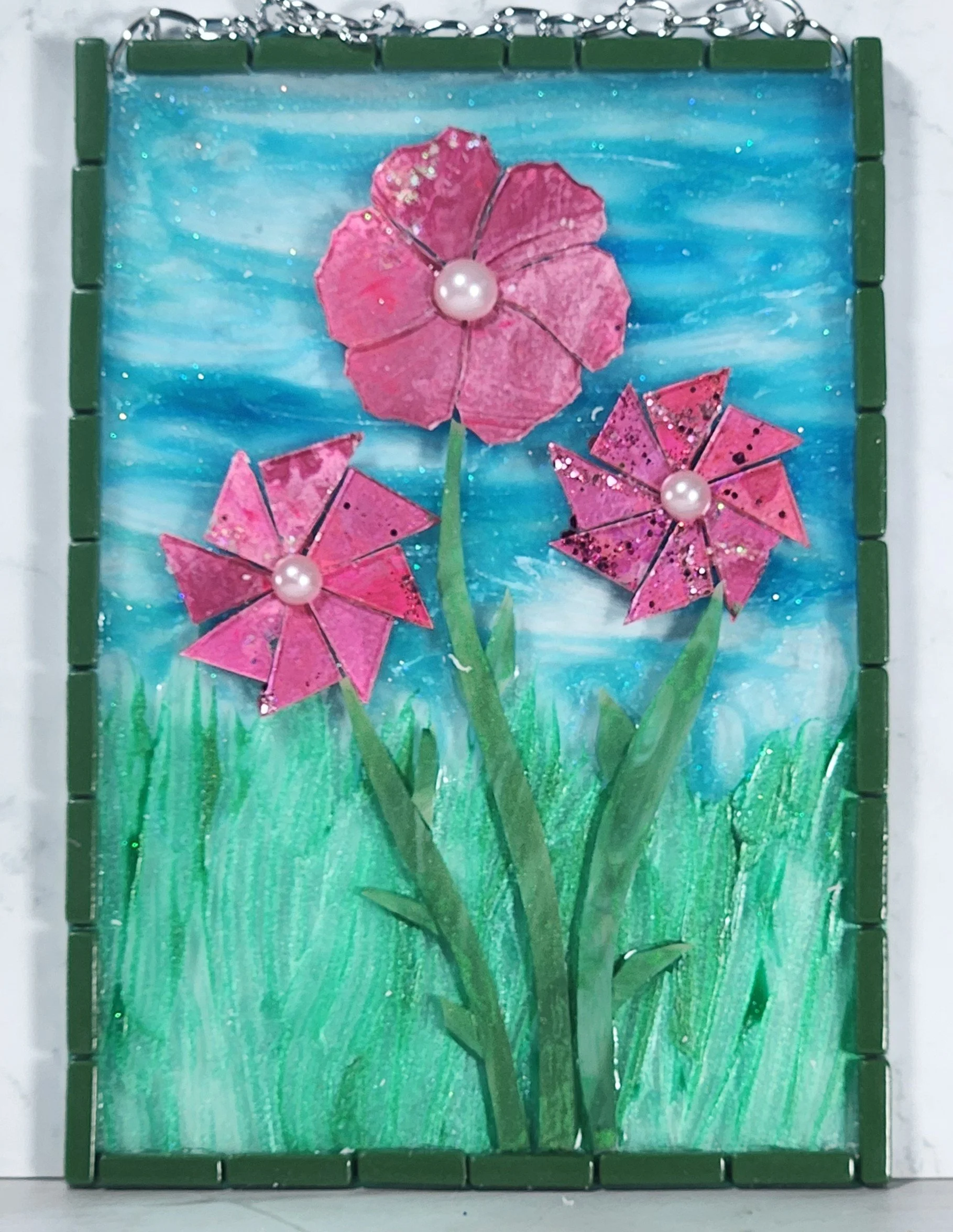 Florals and Fireflies #3 - suncatcher