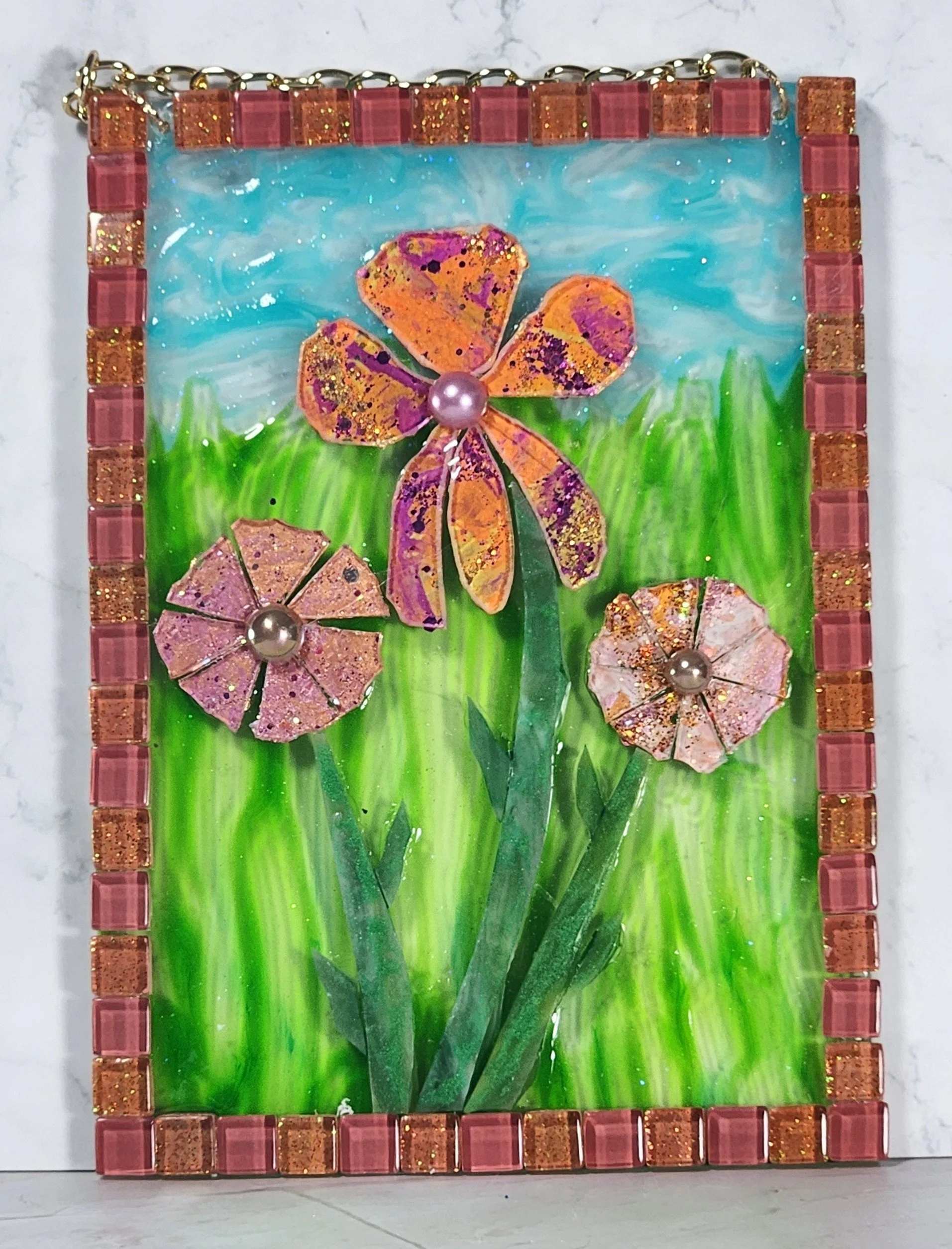 Florals and Fireflies #2 - suncatcher