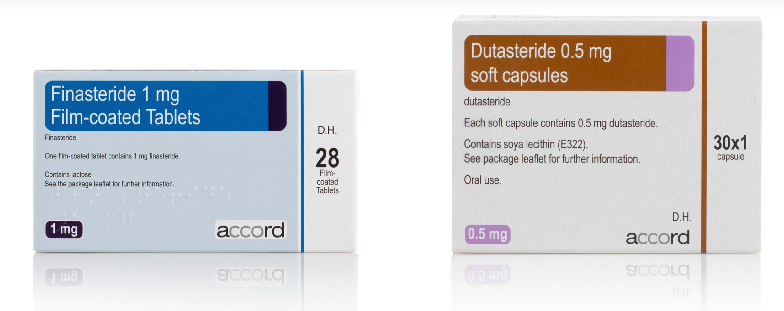 Finasteride and dutasteride for hair loss (generic brand).