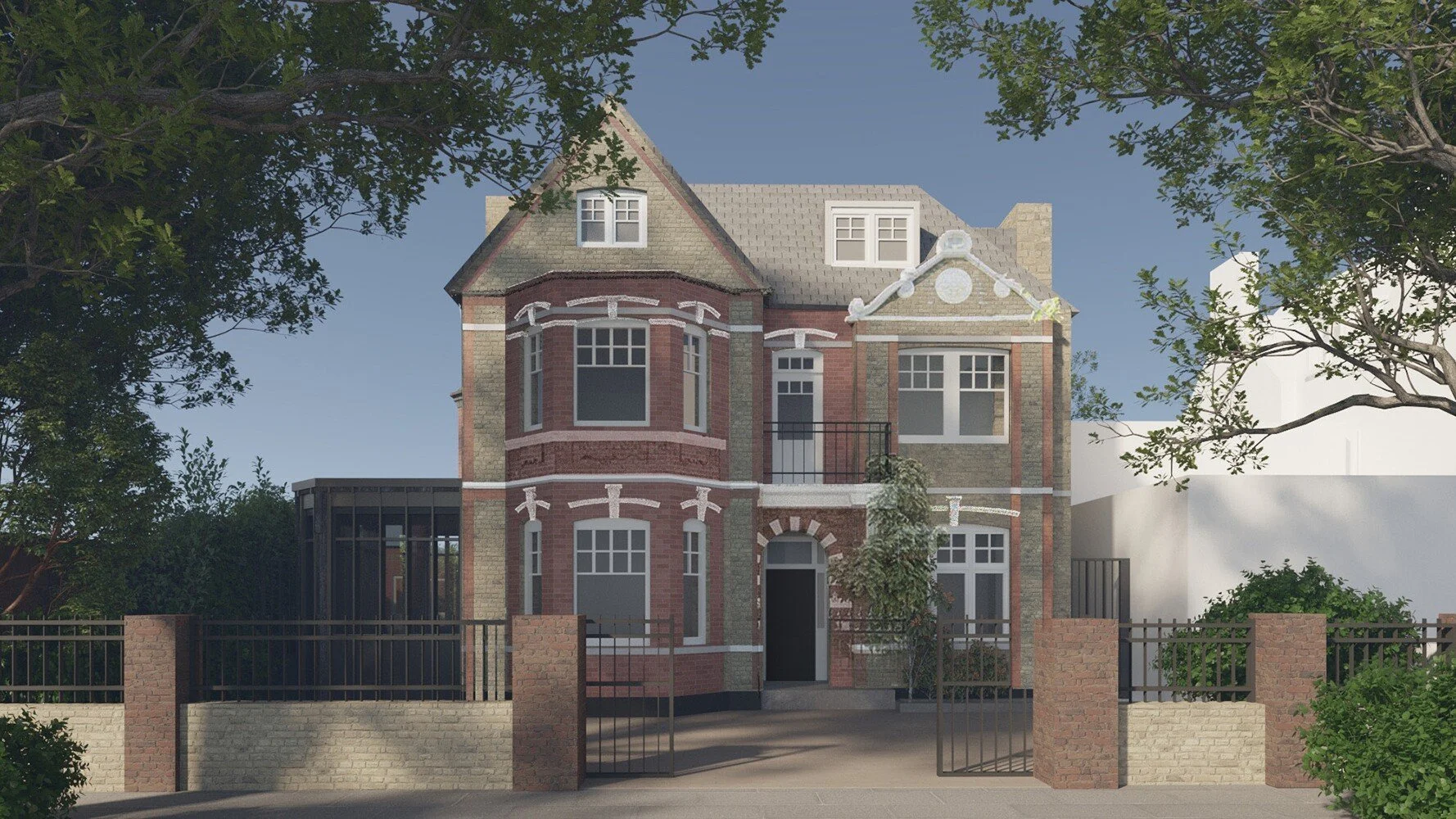 Heritage architecture in London with modern extension