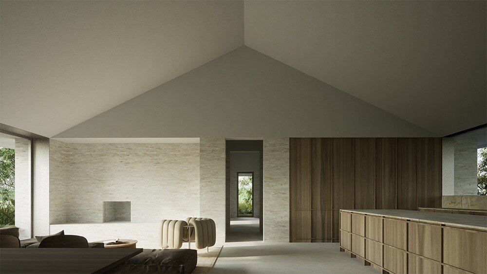 Geelong architecture, Surfcoast architecture, Melbourne architecture,  Macedon Ranges architecture, countryside architecture, regional architecture, residential architecture, house design, open fireplace, open plan, cathedral ceiling.