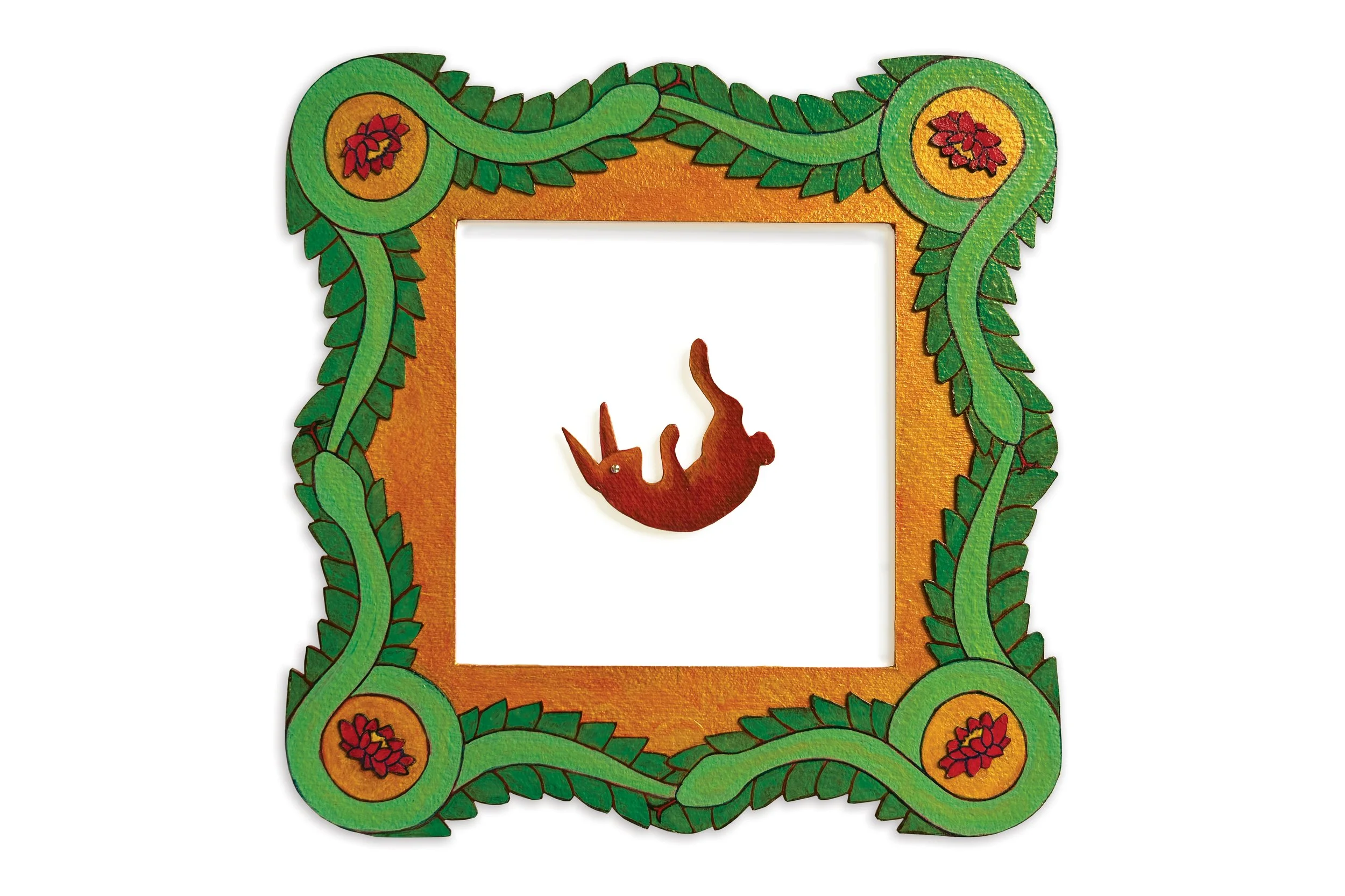 Factitious Frame (red rabbit, knotted snakes)