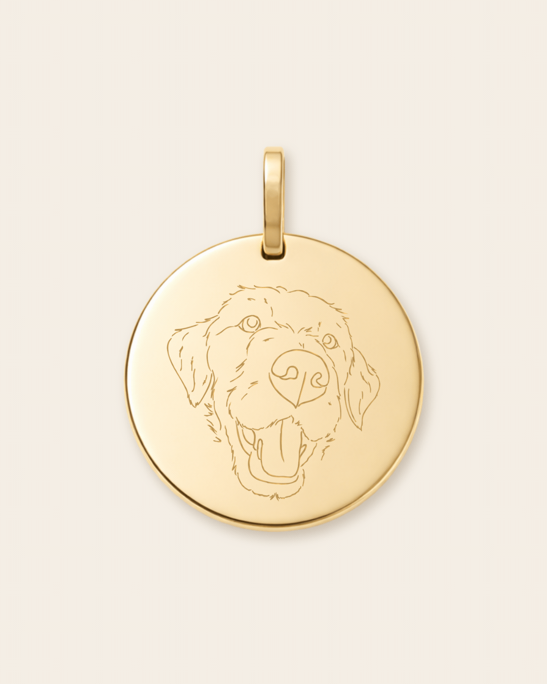 Solid Gold Pet Portrait Necklace