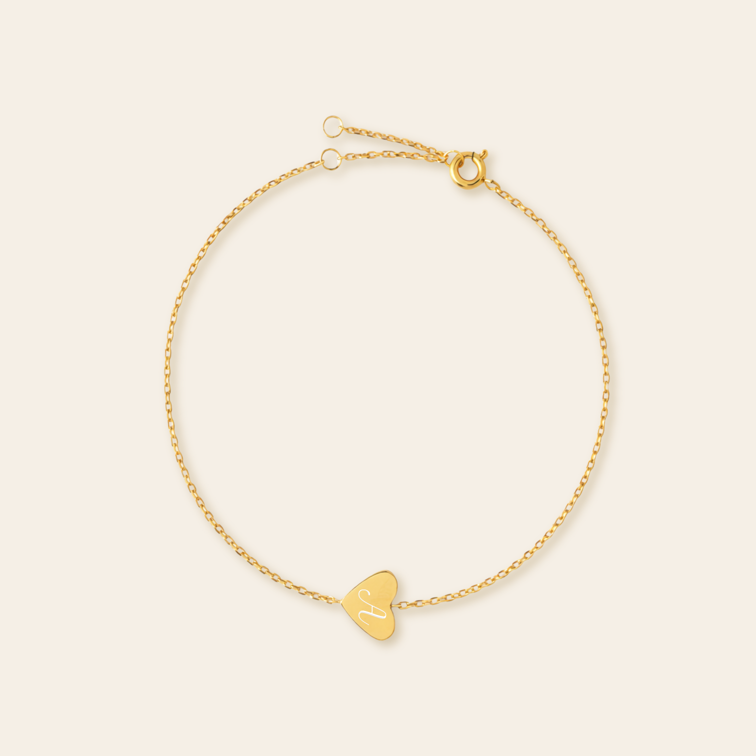 Custom Waterproof Single Heart Bracelet