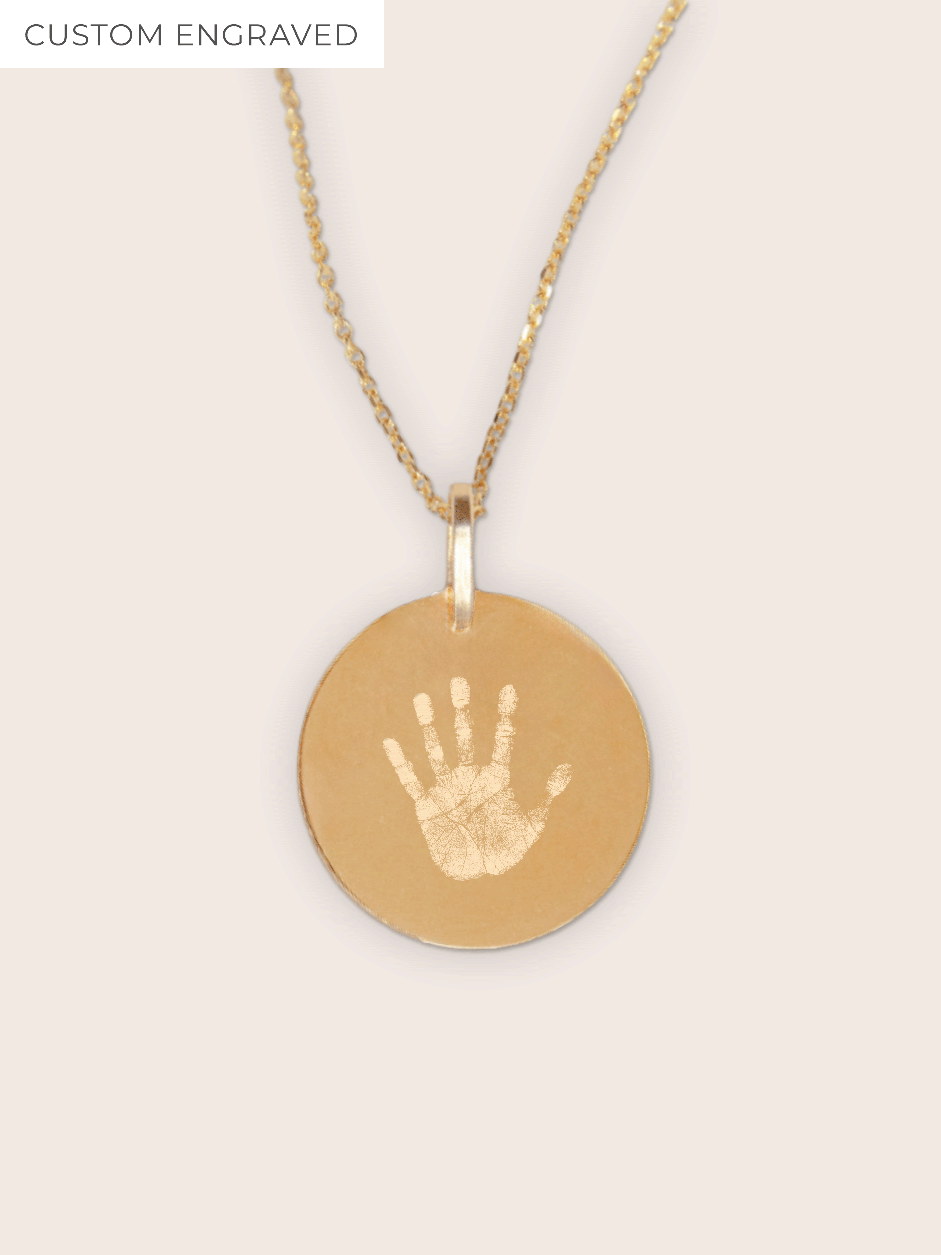 Solid Gold Hand & Footprint Impression Necklace