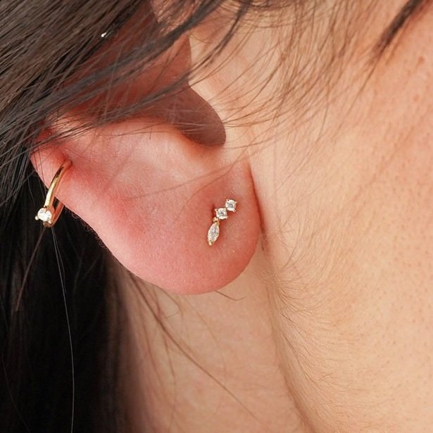 Solid Gold CZ Galaxy Stud — Harmony Jewelry & Co