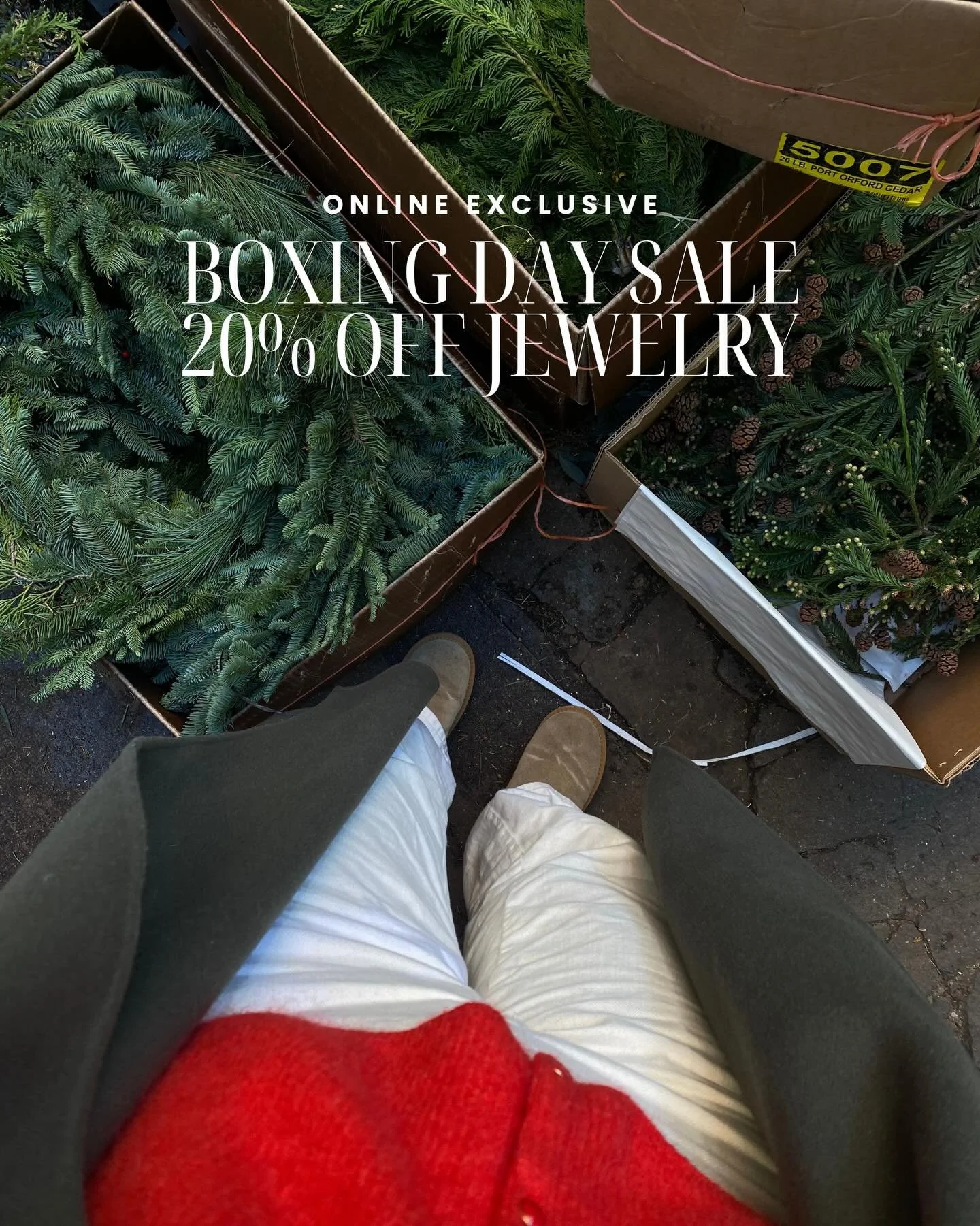 Our Boxing Day Sale is coining to you two days early as an ONLINE EXCLUSIVE! Our 20% off sale is online Dec 24-29th and in-store Dec 26-29th. Discount automatically applied at checkout, sold gold and apparel not included.

Online order Christmas dead