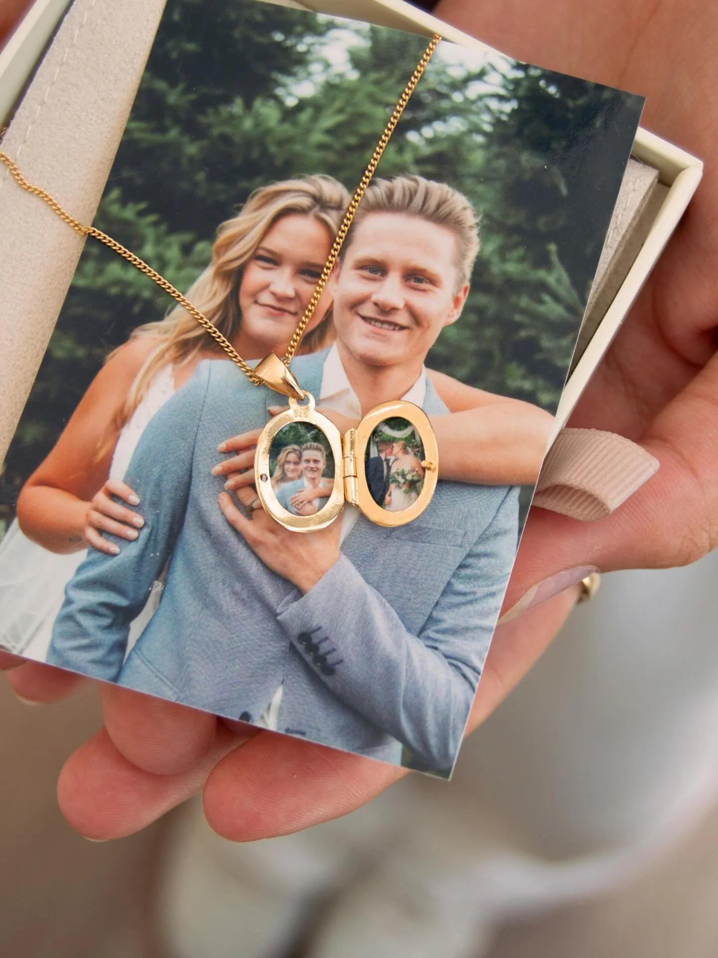 This Valentine&rsquo;s Day say it with a locket. Add two custom photos to any locket with our locket photo service🤍
