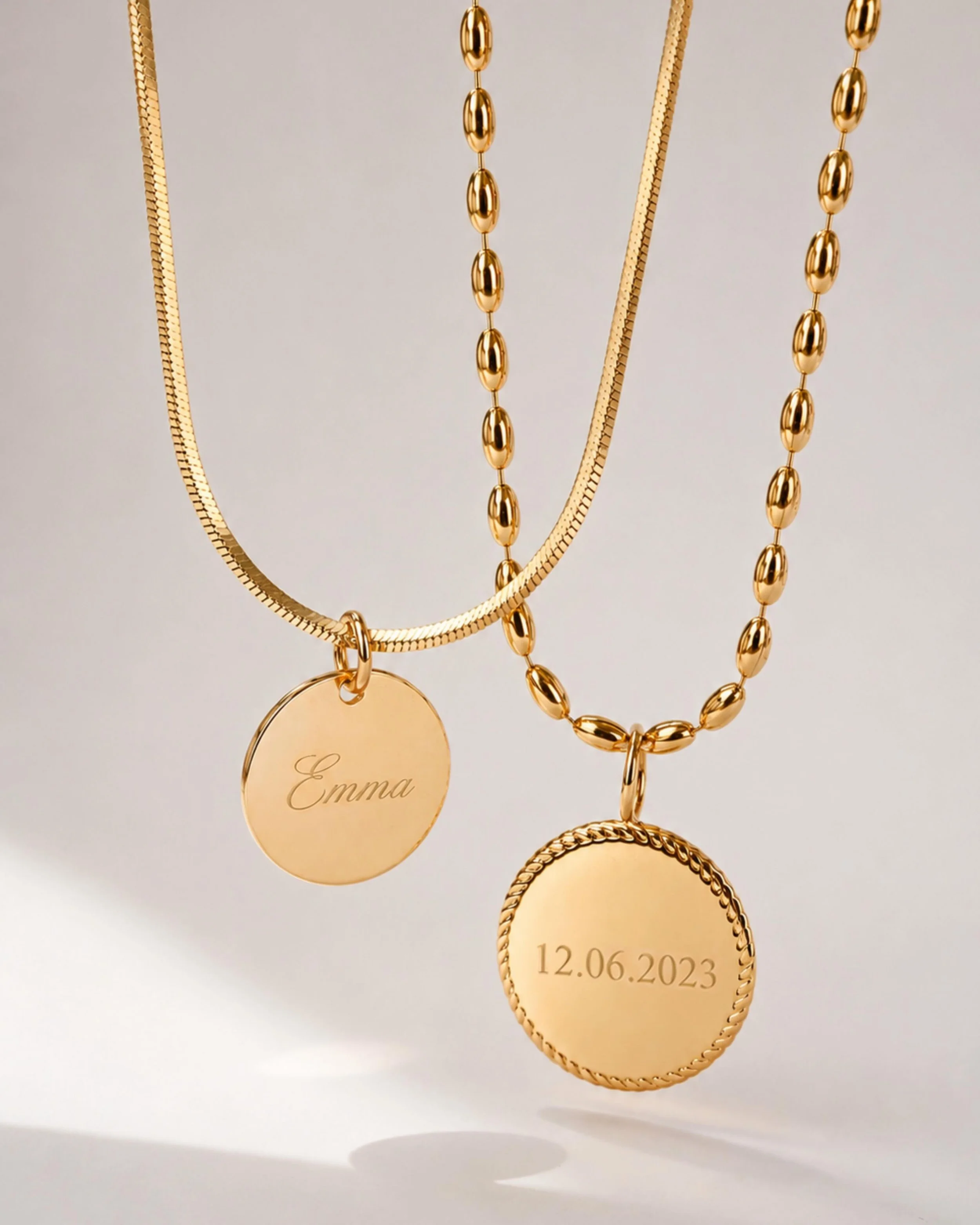 Waterproof pieces made for everyday wear ✨
Personalize them with names, dates, and moments that mean the most. And the plus side is you never have to take them off.

#WaterproofJewelry #PersonalizedJewelry #EngravedJewelry #LayeredNecklaces #GoldJewe