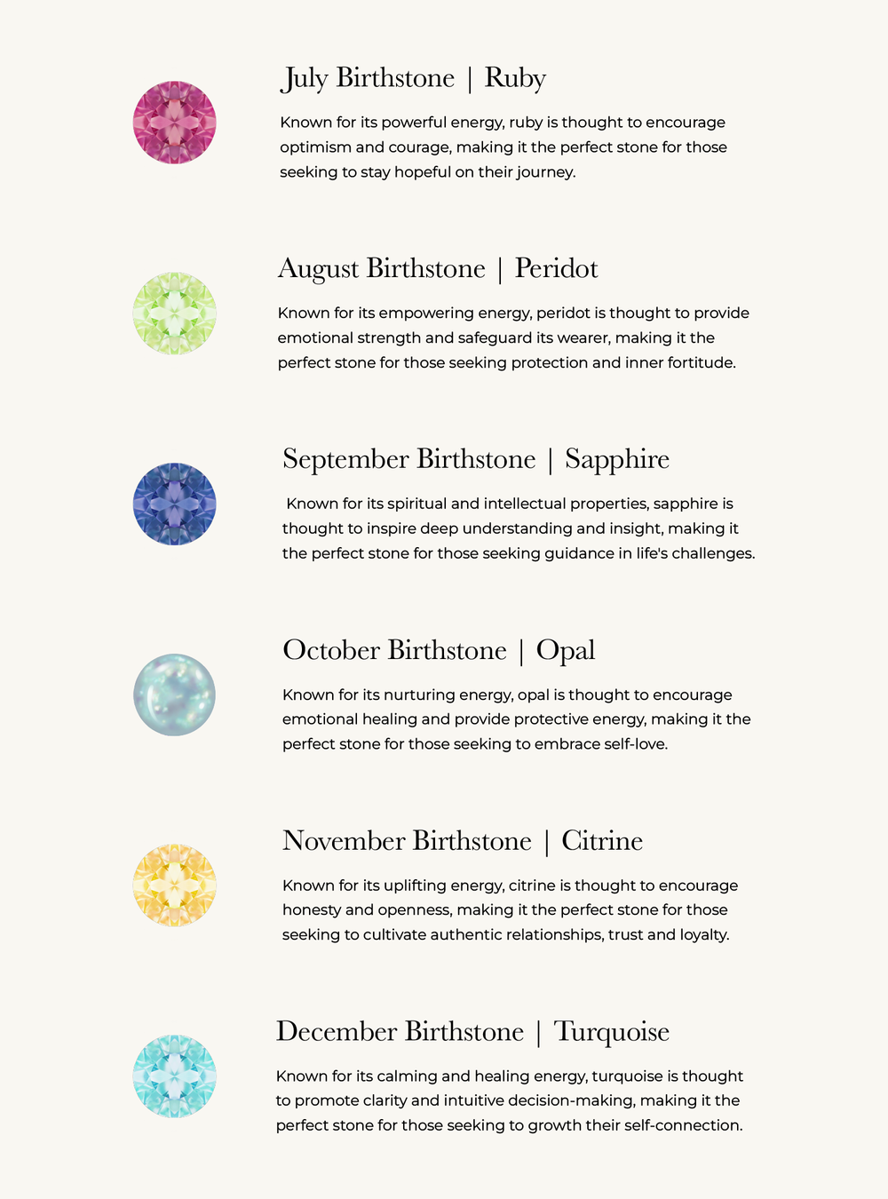 Birthstone Charm — Harmony Jewelry Co