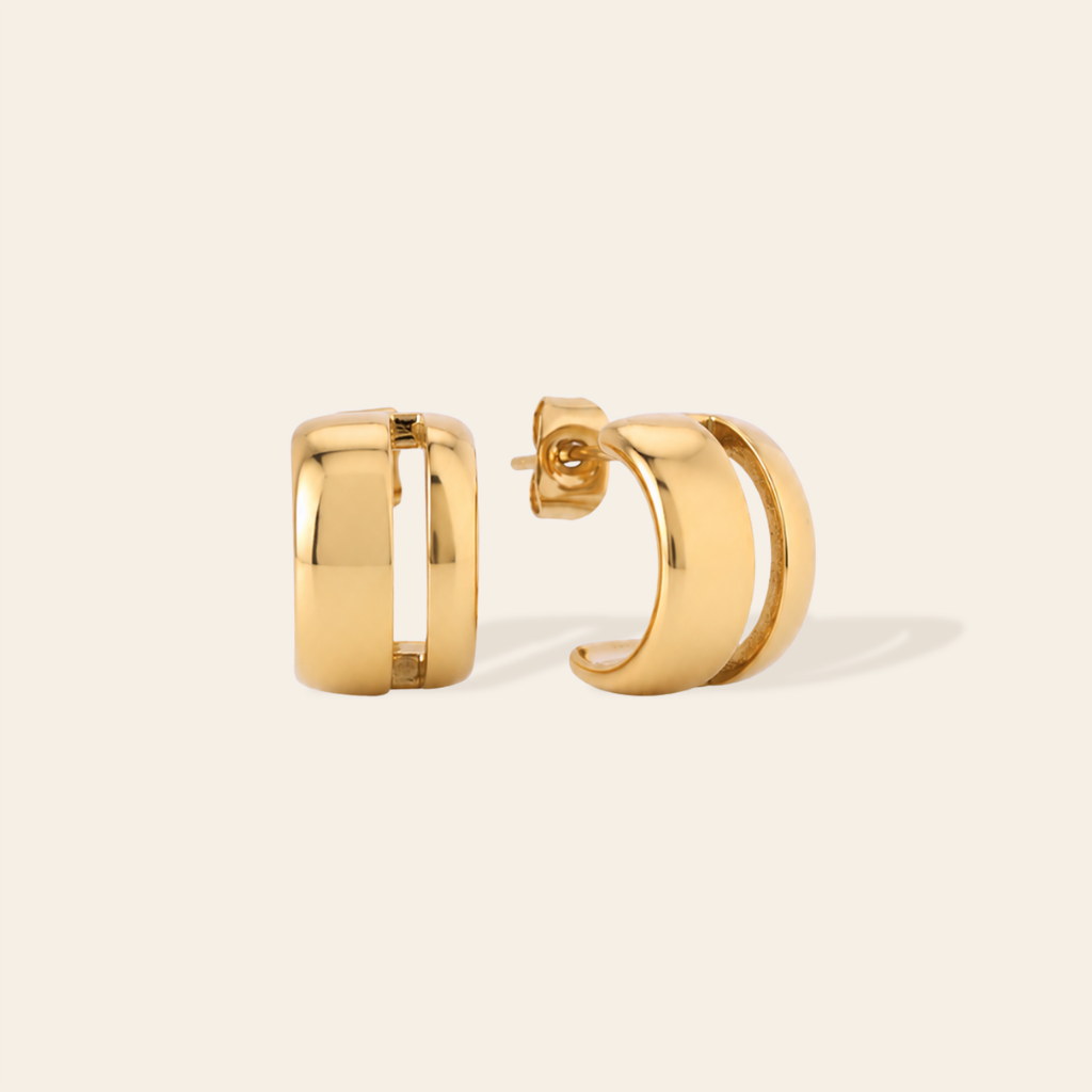 Waterproof Dual Arc Hoop Studs