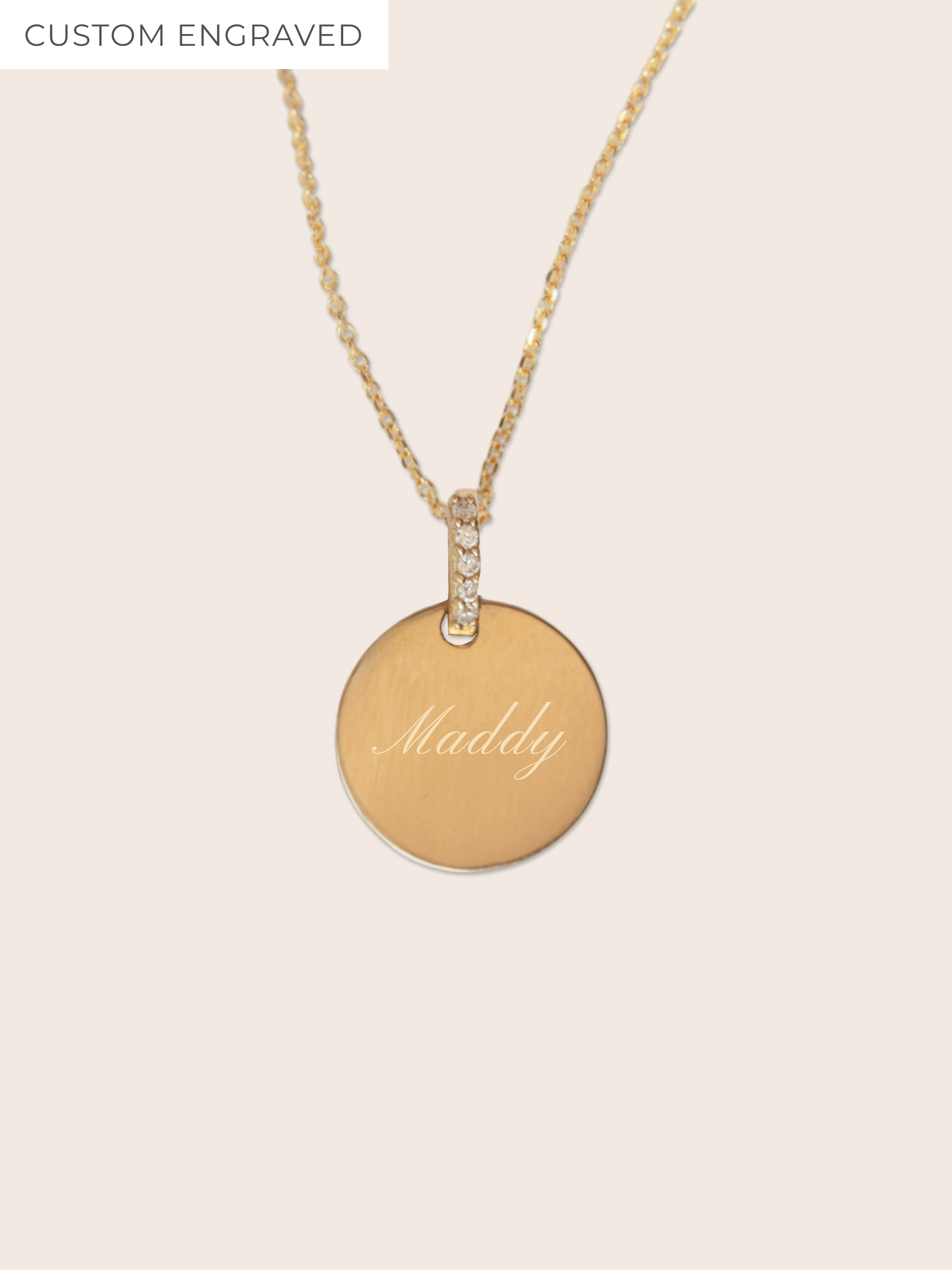 Solid Gold Custom 12mm Pavé Necklace