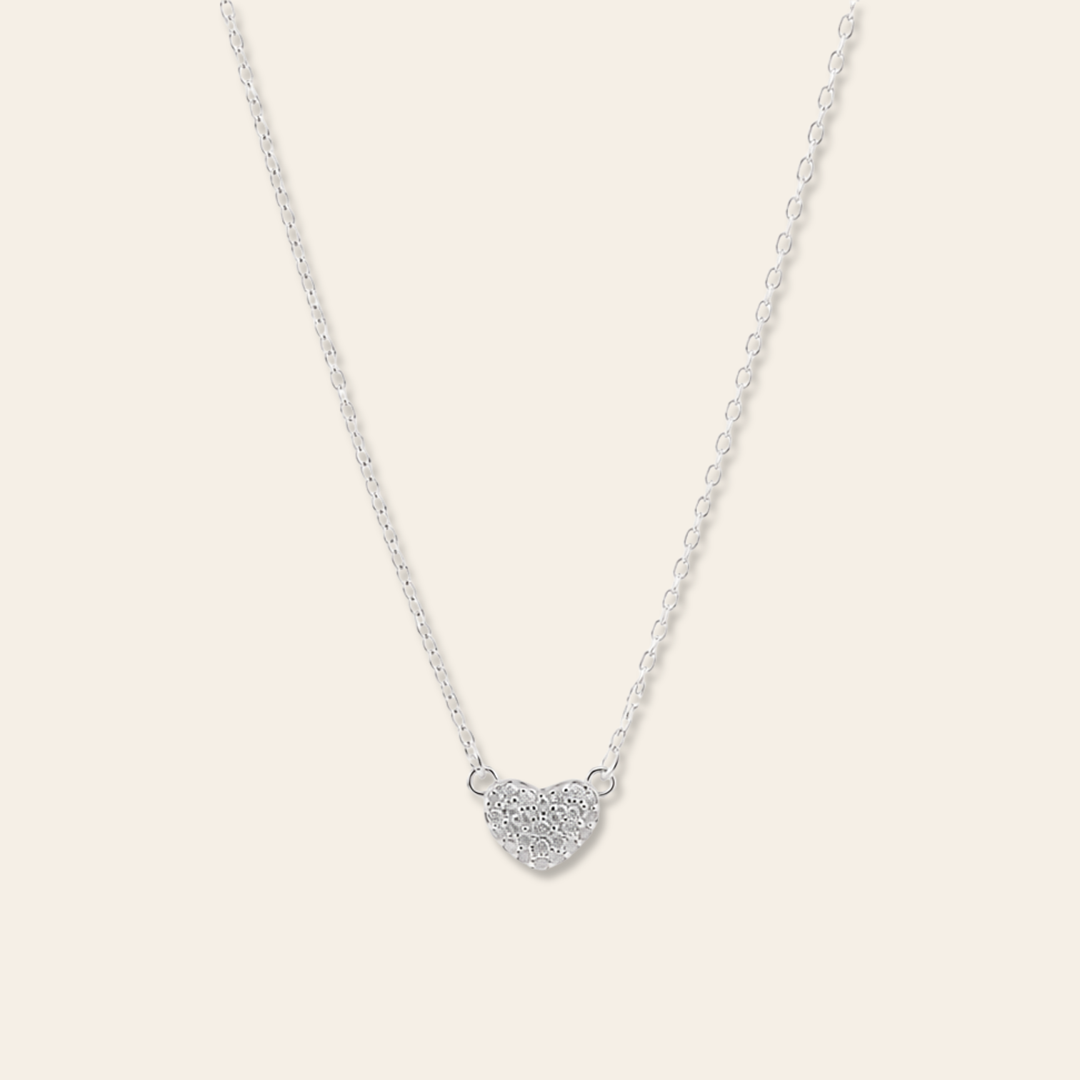 CZ Pavé Heart Necklace