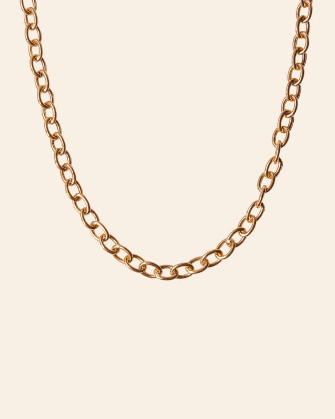 Custom Chunky Oval Charm Necklace