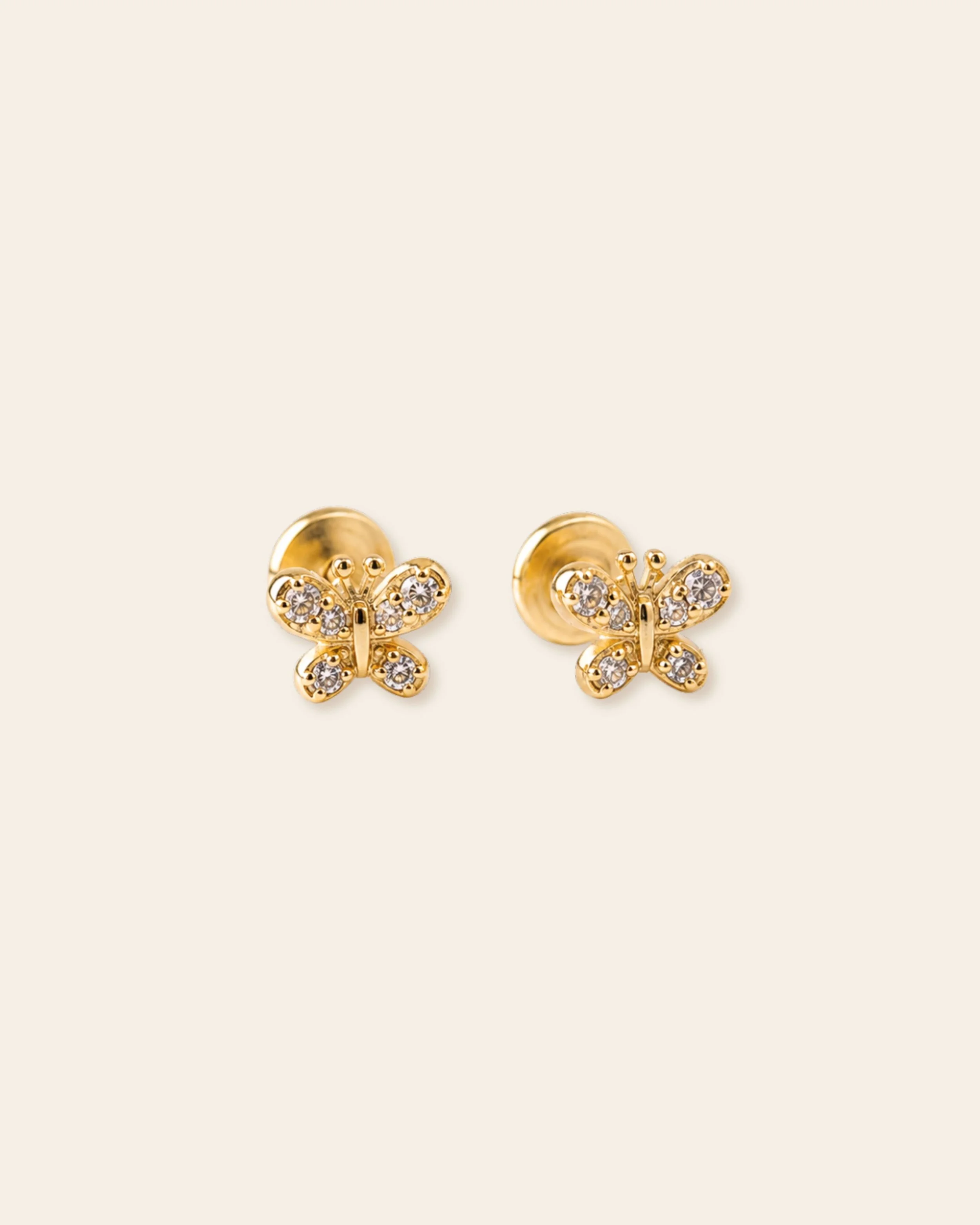 Cz Butterfly Flat Back Stud