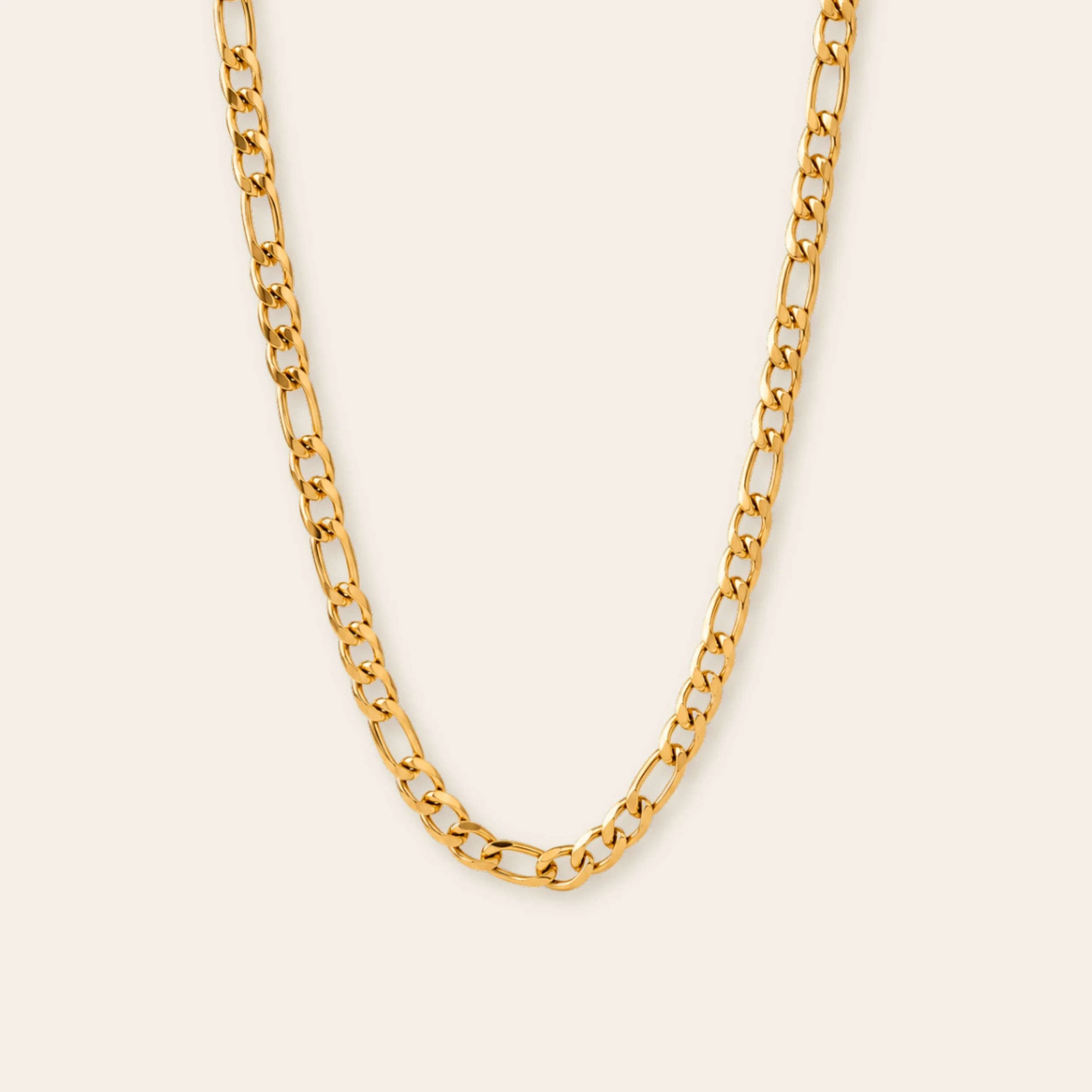 18k Stainless Steel Unisex Figaro Chain