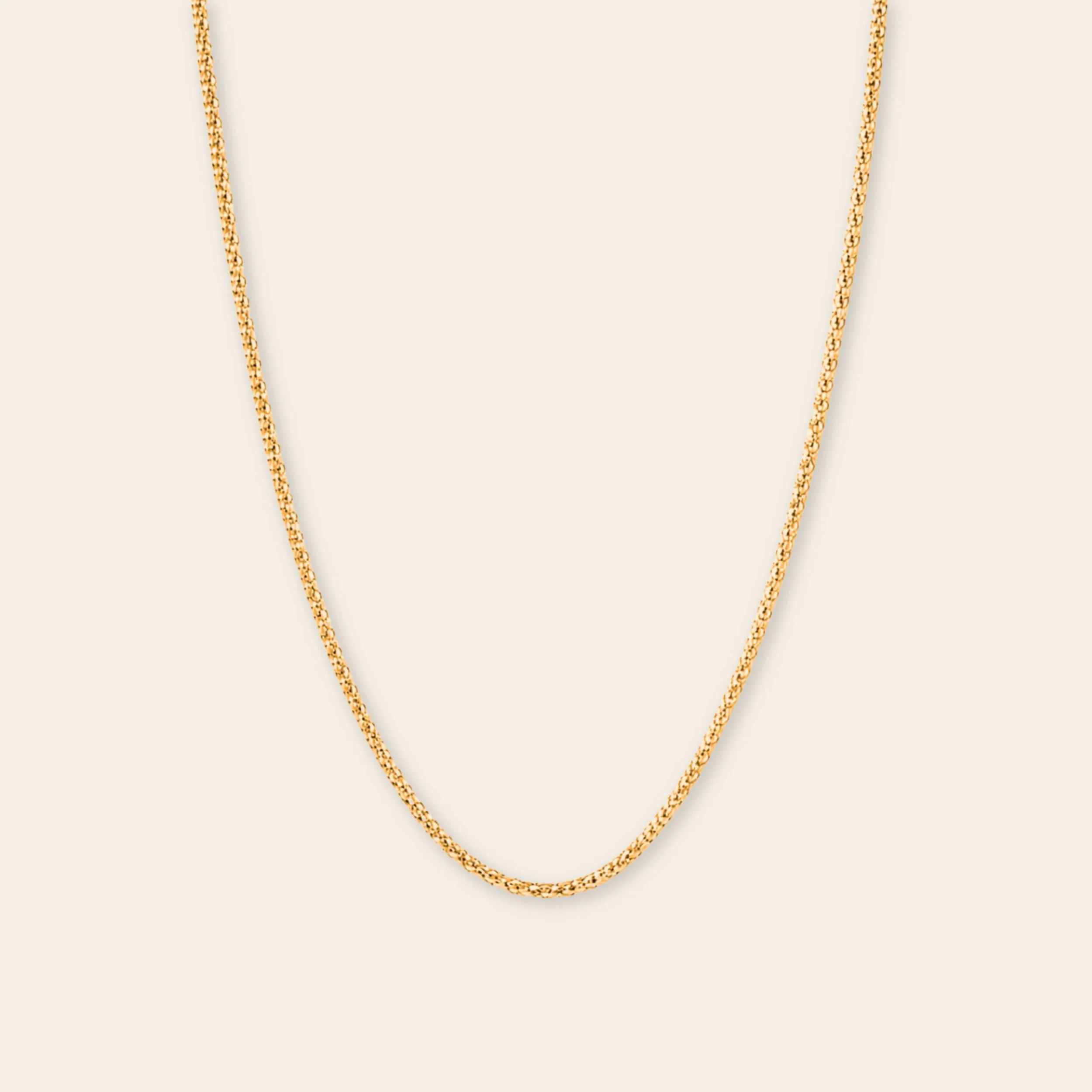 18k Stainless Steel Unisex Popcorn Chain