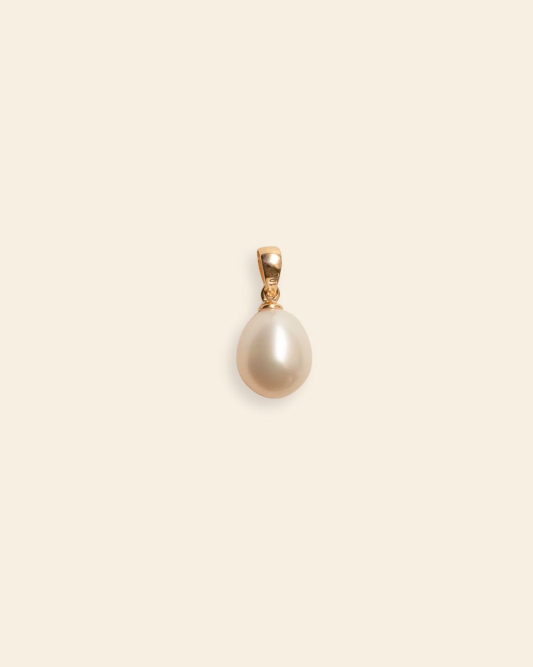 10k Solid Gold Organic Pearl Pendant