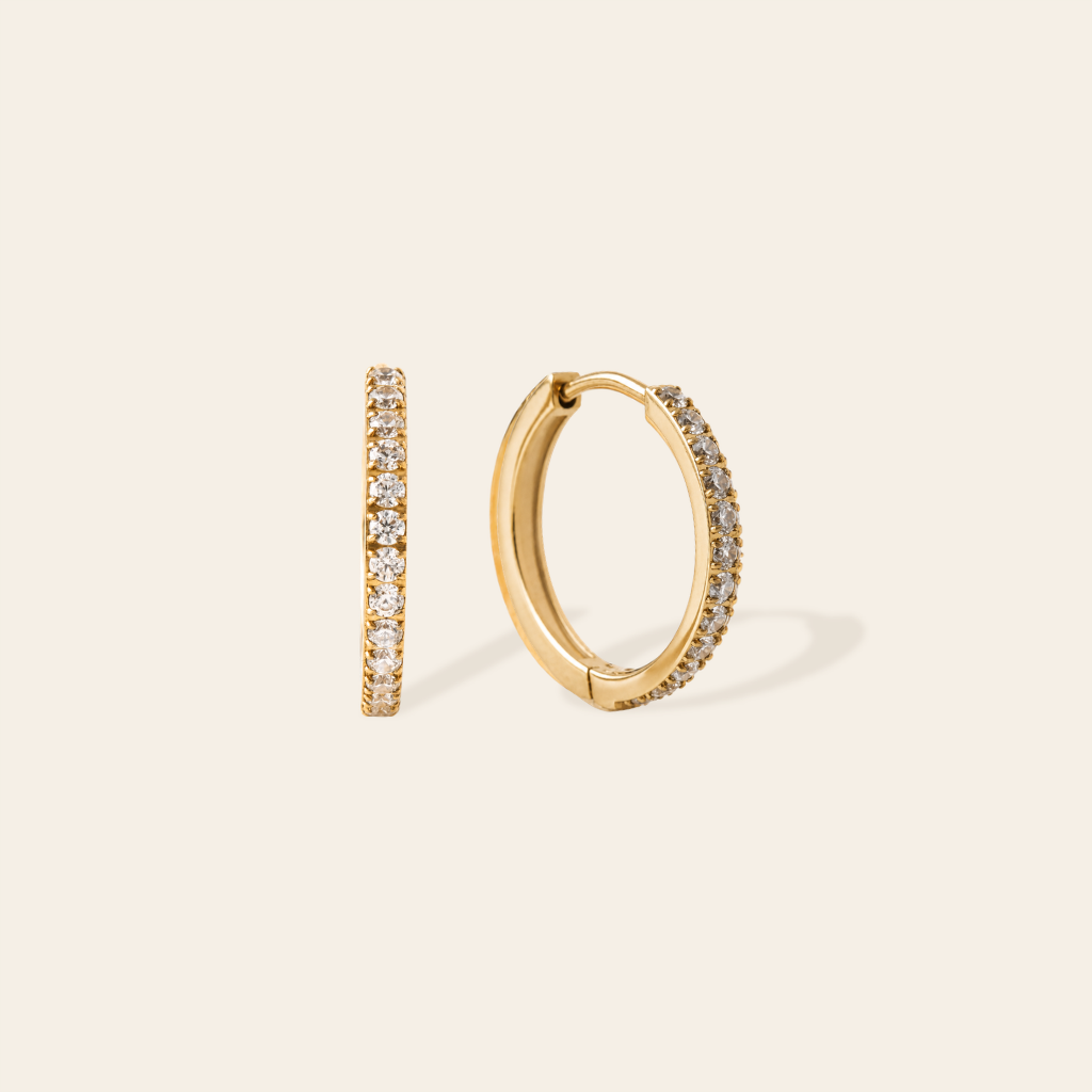 Waterproof Reversible Pavé Hoops