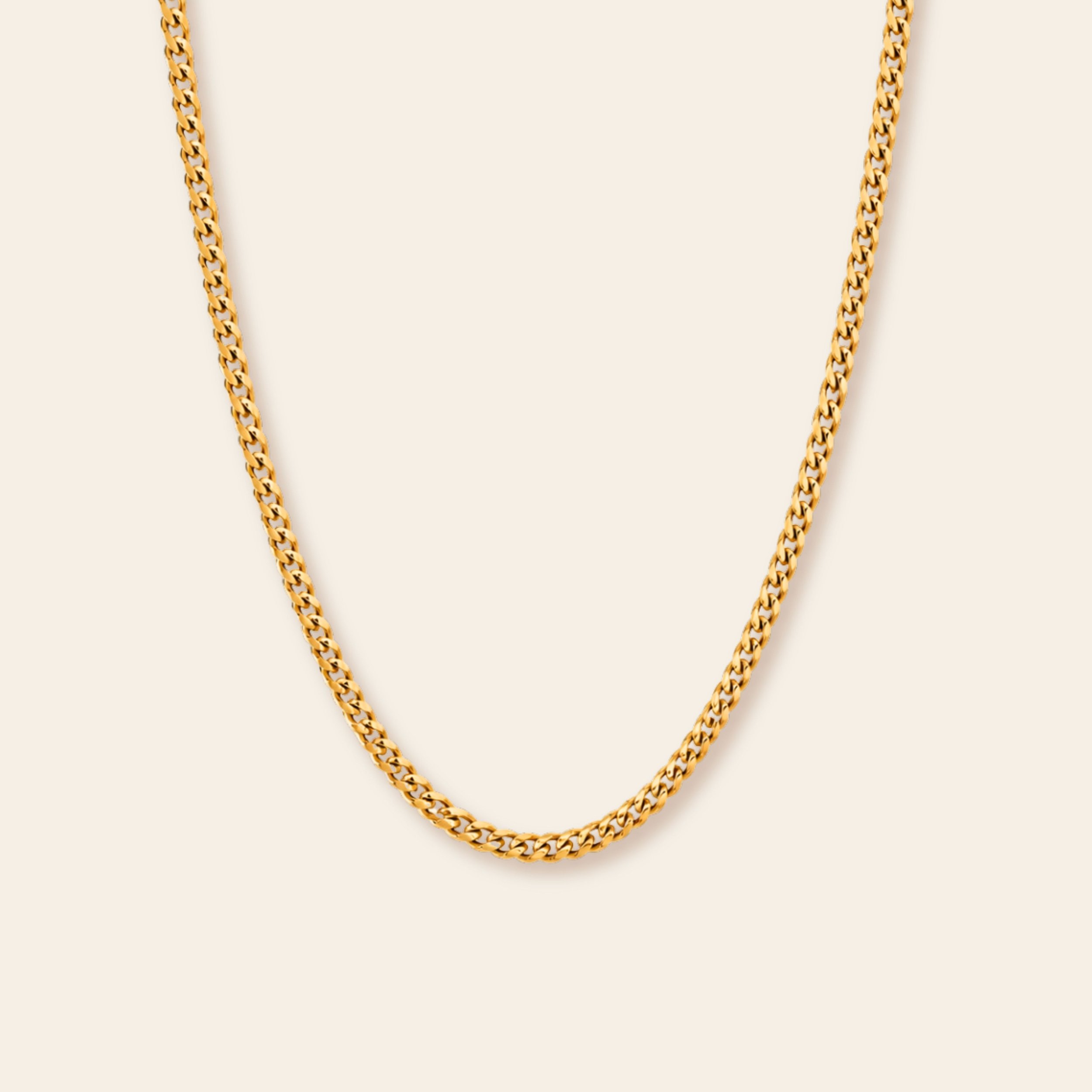 18k Stainless Steel Unisex Cuban Chain 4mm
