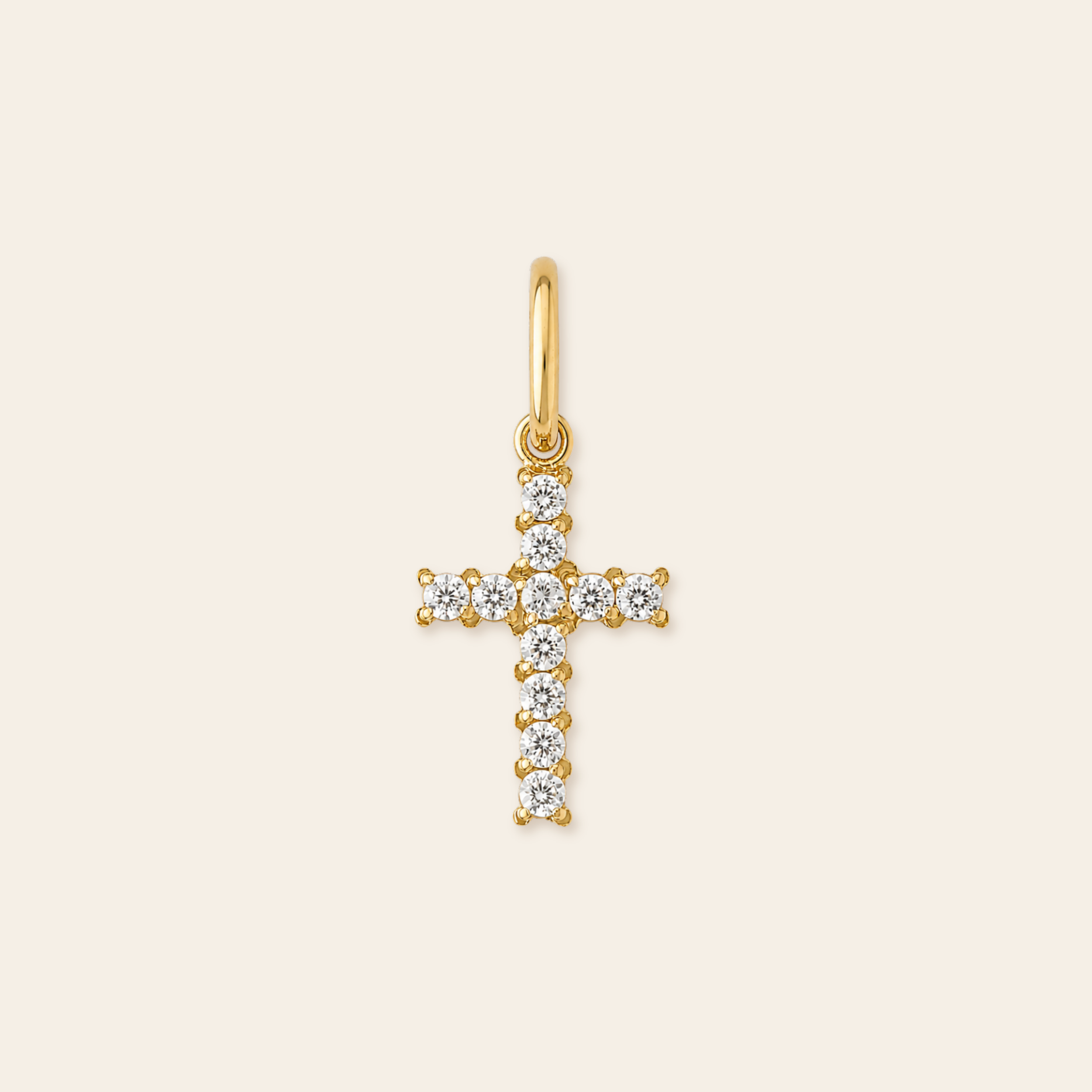 Waterproof Cz Cross Charm