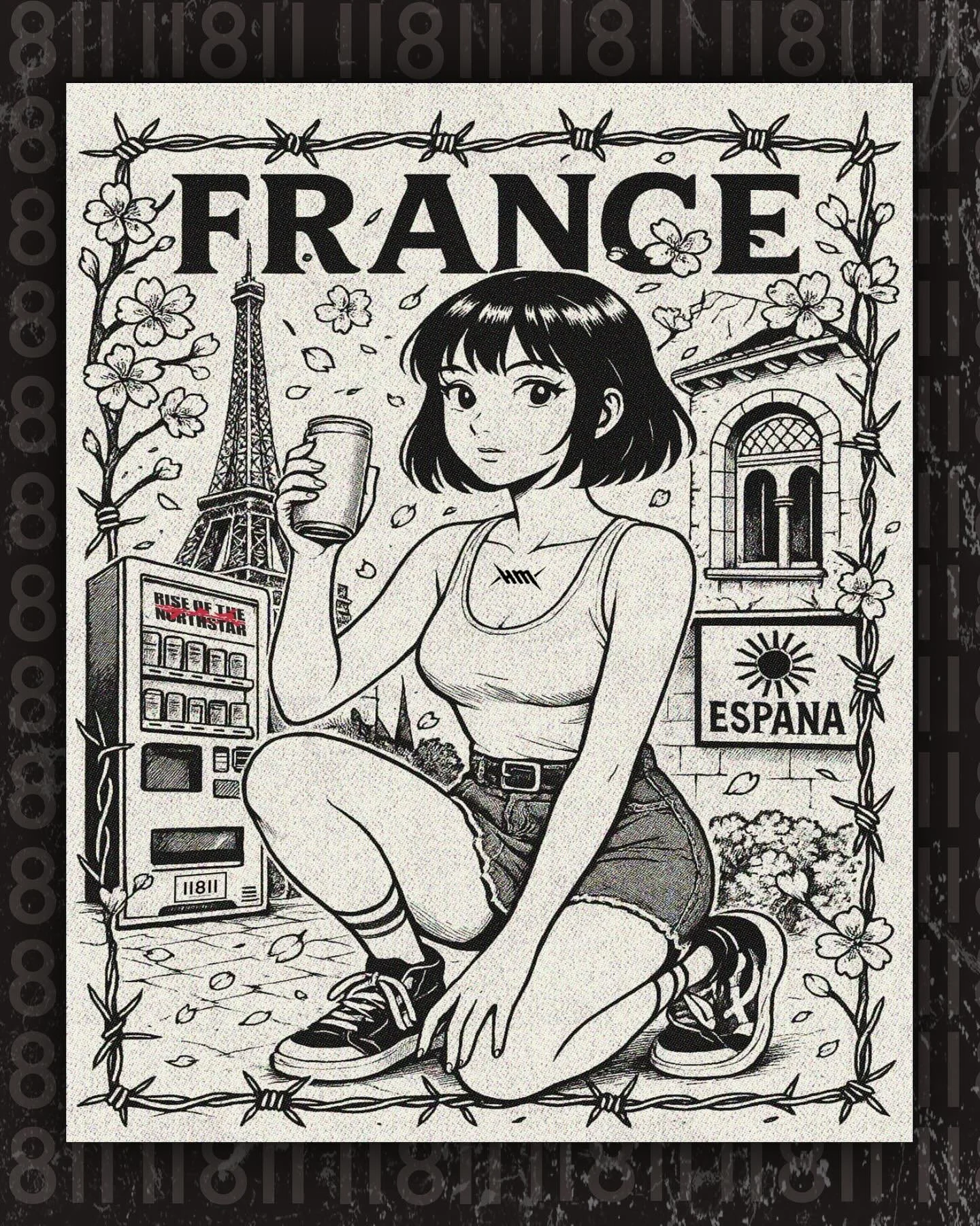 @half_me.mp3 on Tour with the mighty @rotnsofficial in France and Spain. 

Prenez vos billets avant qu&lsquo;il ne soit trop tard! 🌸🇫🇷🇪🇸

🖌️ @miles___akechi 
#neoparis #rotnsofficial #halfme #eleveneightytwo #II8II