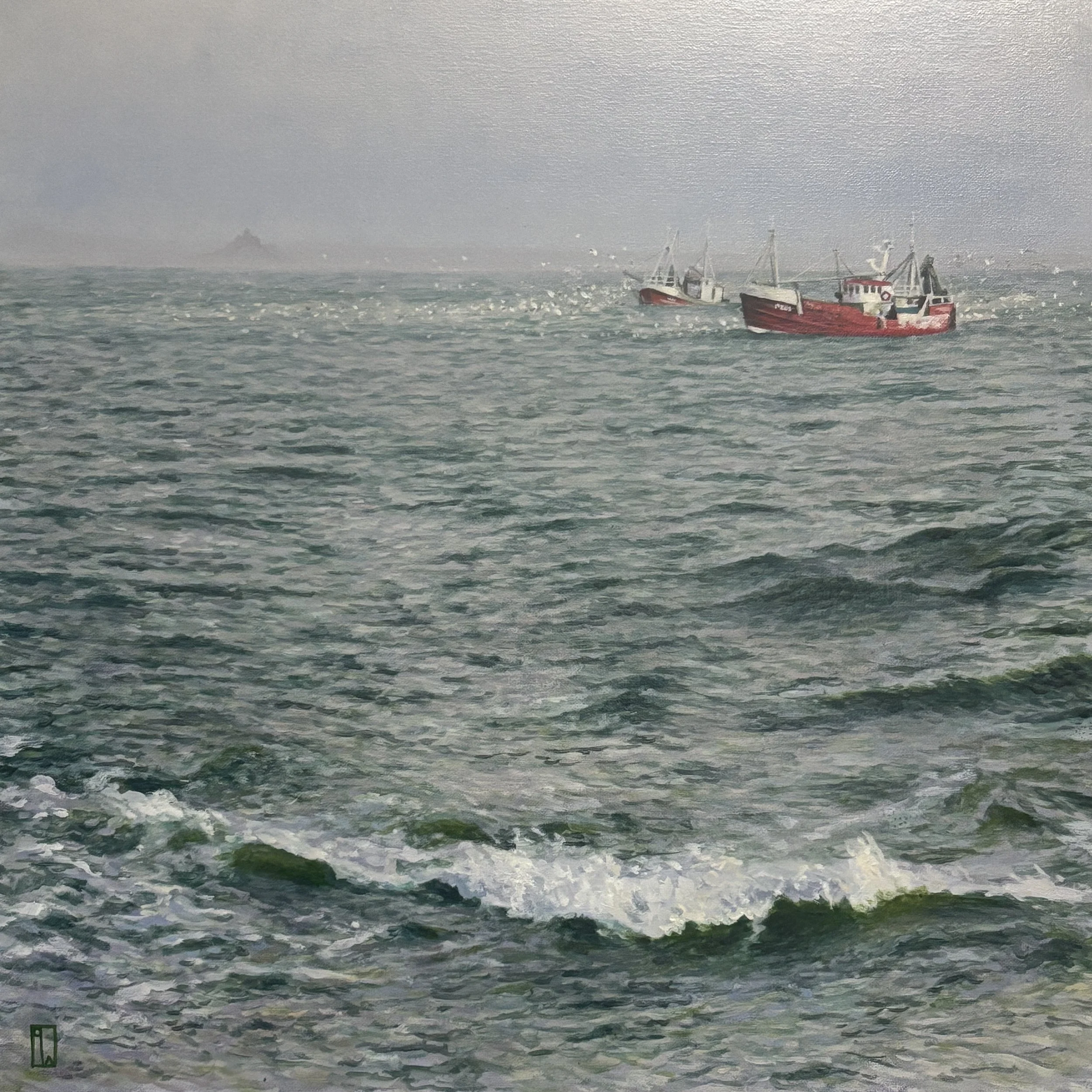 Chasing pichards in Mounts bay. 40x40cm, oil on canvas panel. 2026
Available soon.